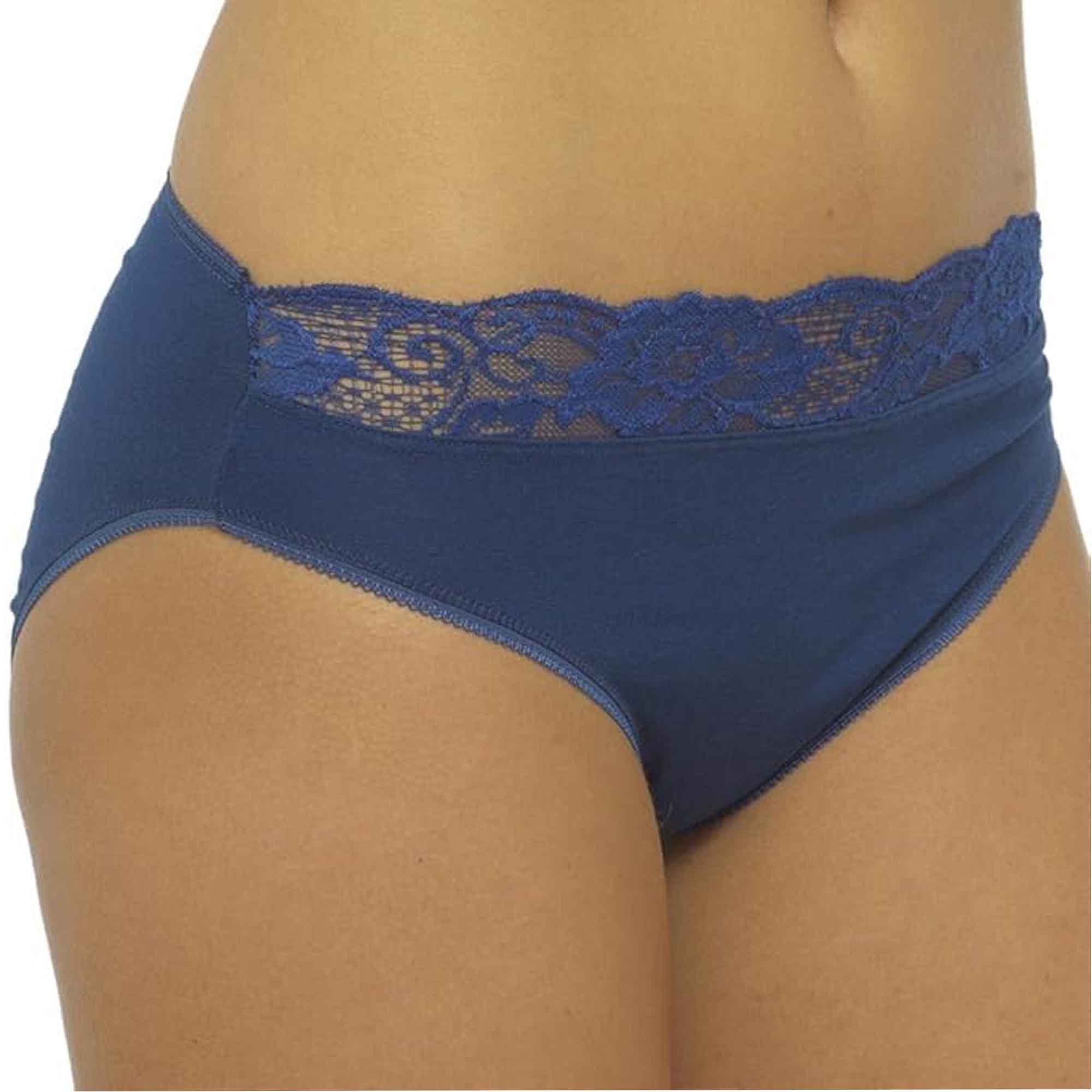 Daisy Dreamer Pack Of 10 Cotton Rich Lace Brief Knickers For Women With Stretch Waistband