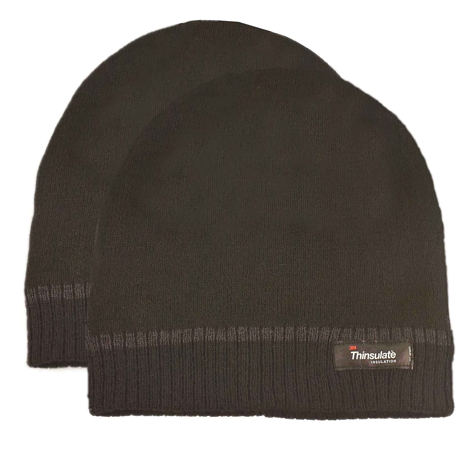 Sock Stack Pack Of 2 Striped Fleece Beanie Hats With 3M Thinsulate Insulation Quick Dry