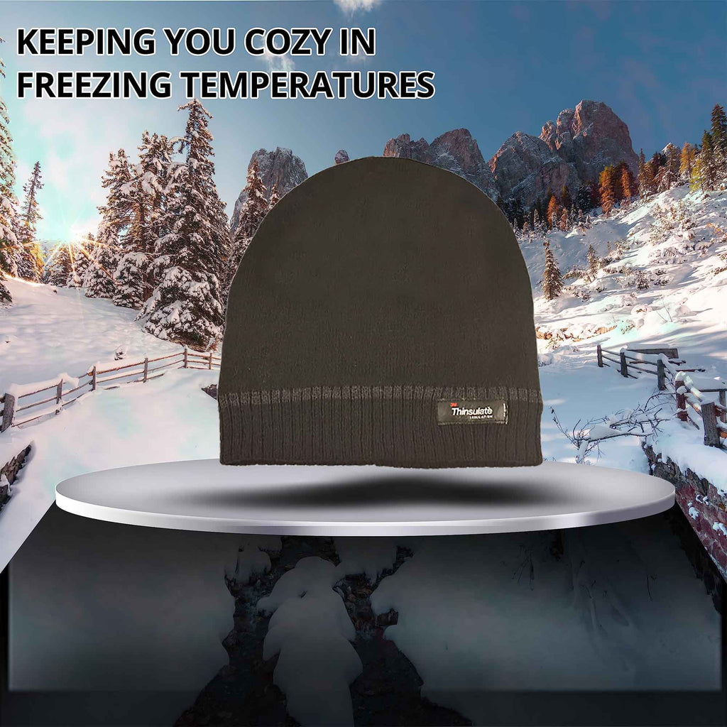 Sock Stack Pack Of 2 Striped Fleece Beanie Hats With 3M Thinsulate Insulation Quick Dry