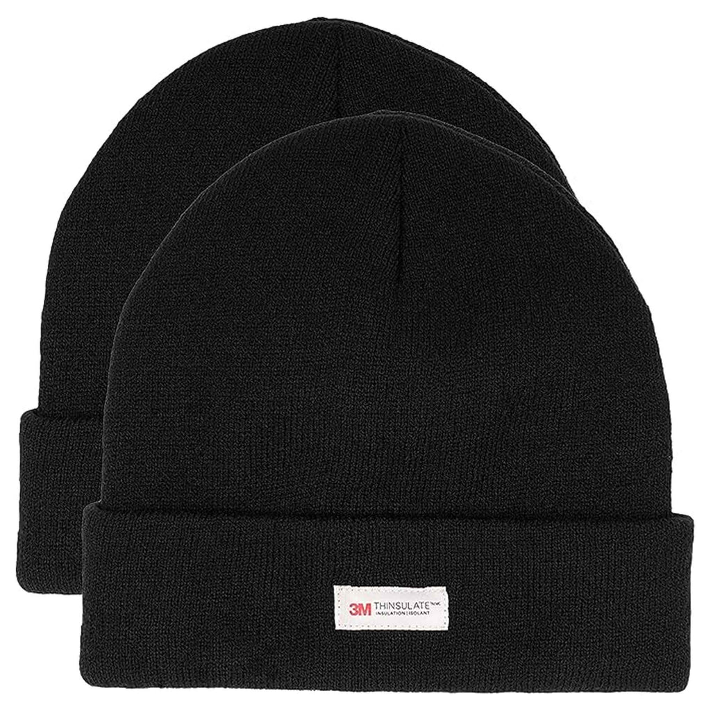 Sock Stack Men's Winter Ski Beanies Pack Of 2 With 3M Thinsulate Thermal Lining Brushed Base Layer Warmth