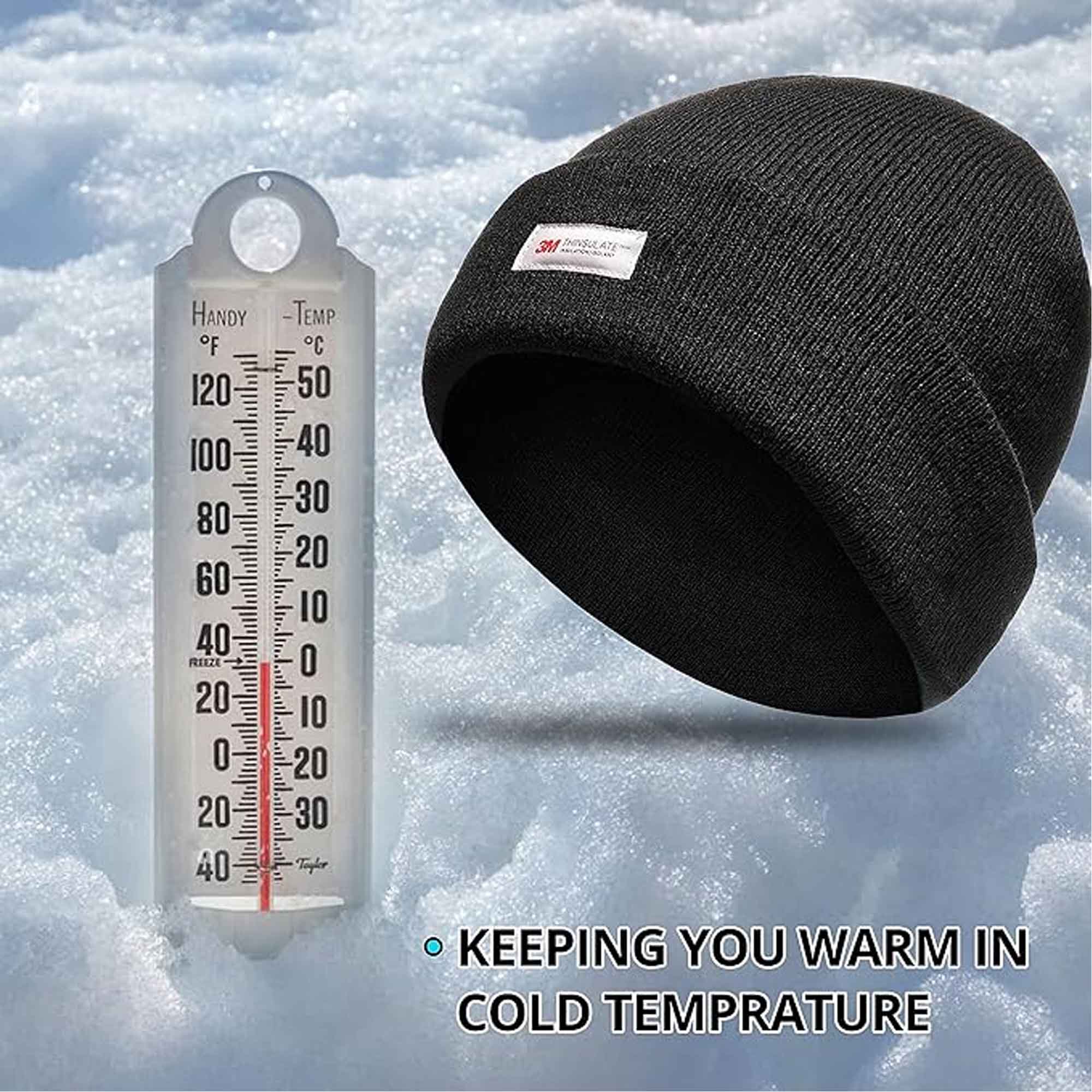 Sock Stack Men's Winter Ski Beanies Pack Of 2 With 3M Thinsulate Thermal Lining Brushed Base Layer Warmth