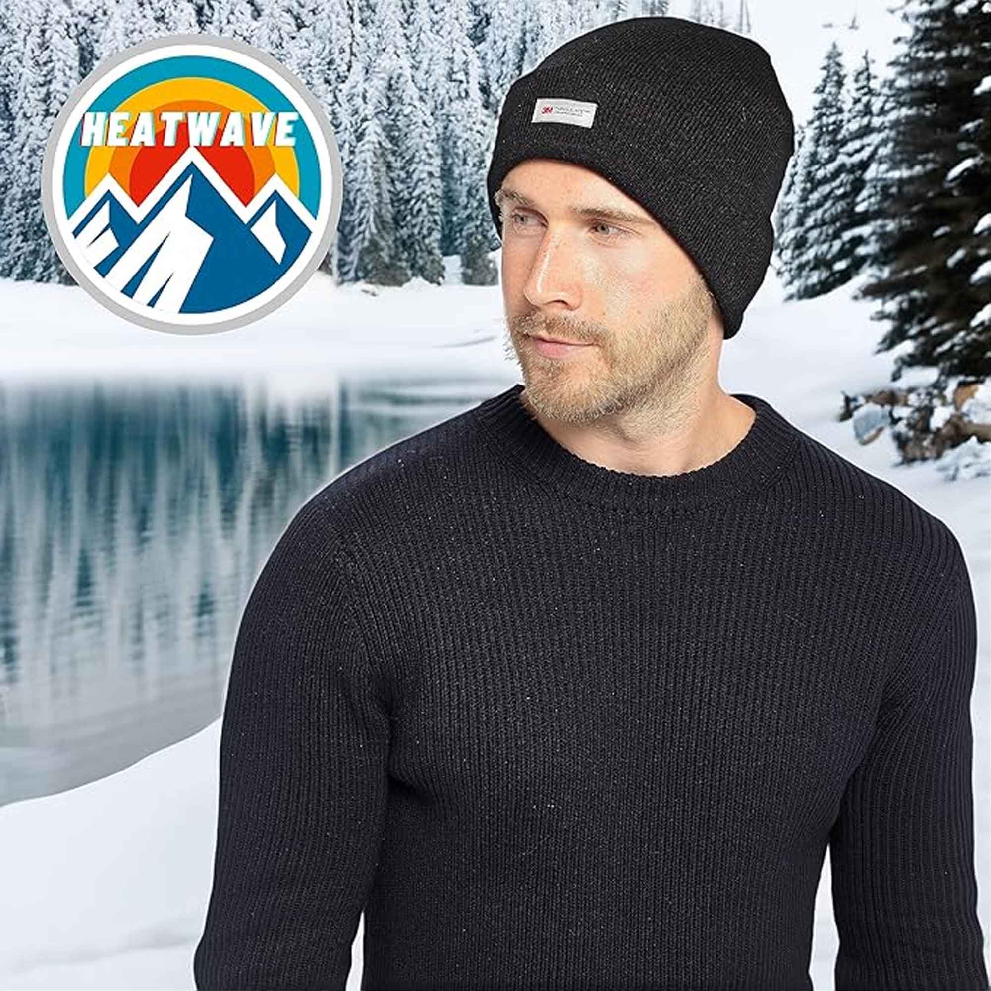 Sock Stack Men's Winter Ski Beanies Pack Of 2 With 3M Thinsulate Thermal Lining Brushed Base Layer Warmth