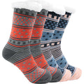 Sock Stack Women's Fur Lined Chunky Slipper Socks Pack Of 2 Non Slip Knitted Lounge Socks