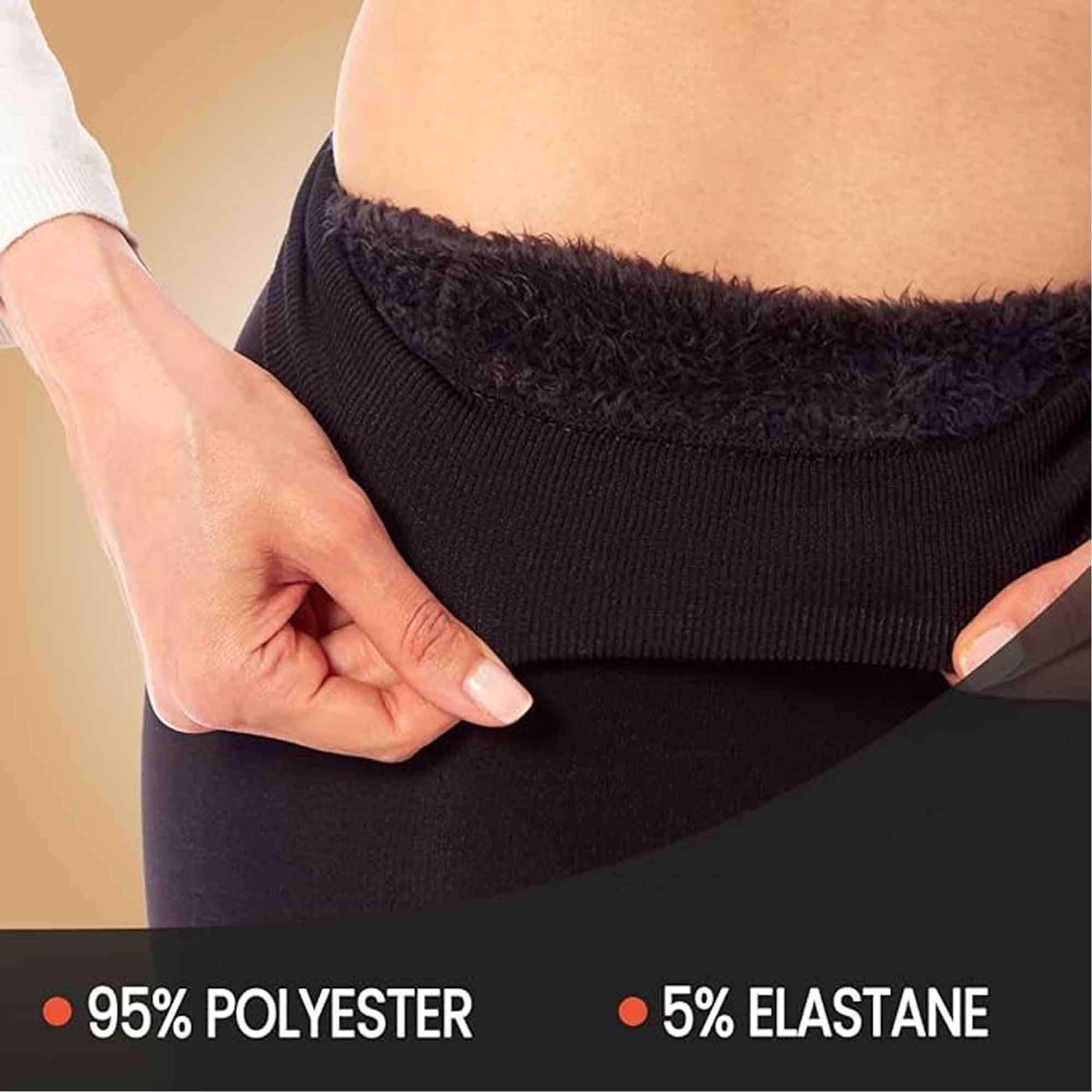 Heatwave Thermalwear Pack Of 2 Womens Ultra Thermal Brushed Black Leggings 140 Denier