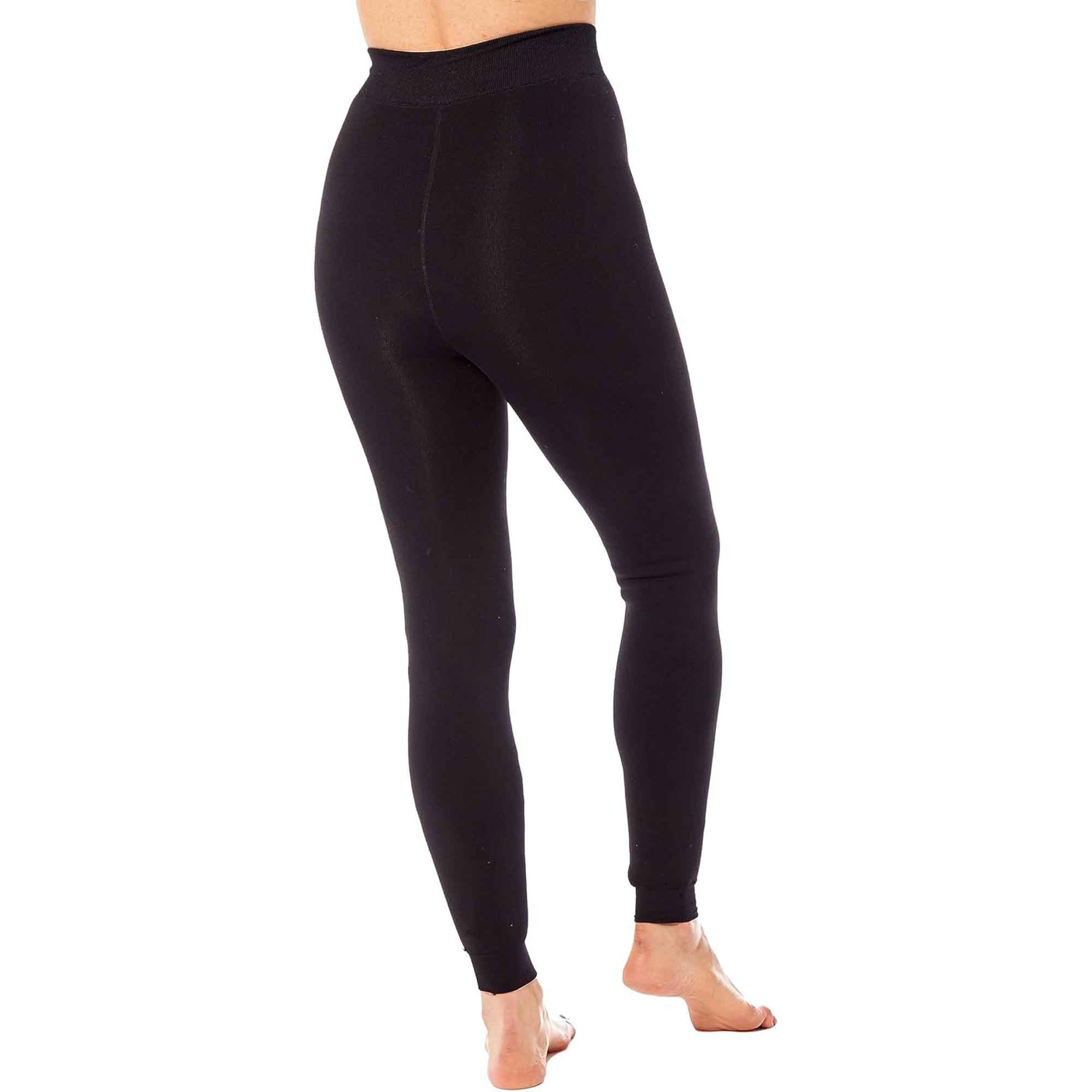 Heatwave Thermalwear Pack Of 2 Womens Ultra Thermal Brushed Black Leggings 140 Denier