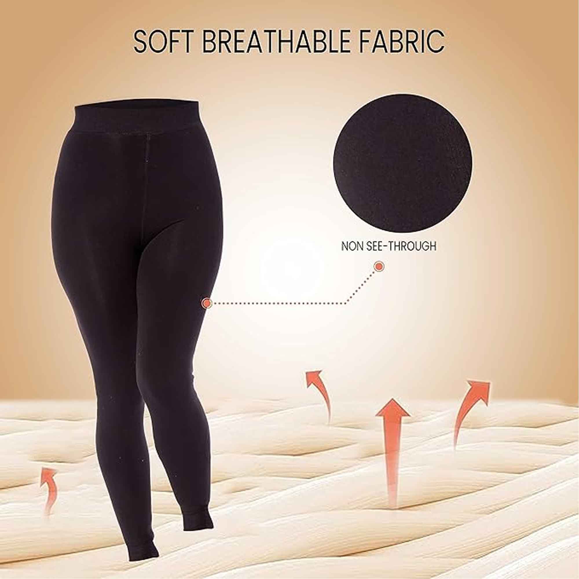 Heatwave Thermalwear Pack Of 2 Womens Ultra Thermal Brushed Black Leggings 140 Denier