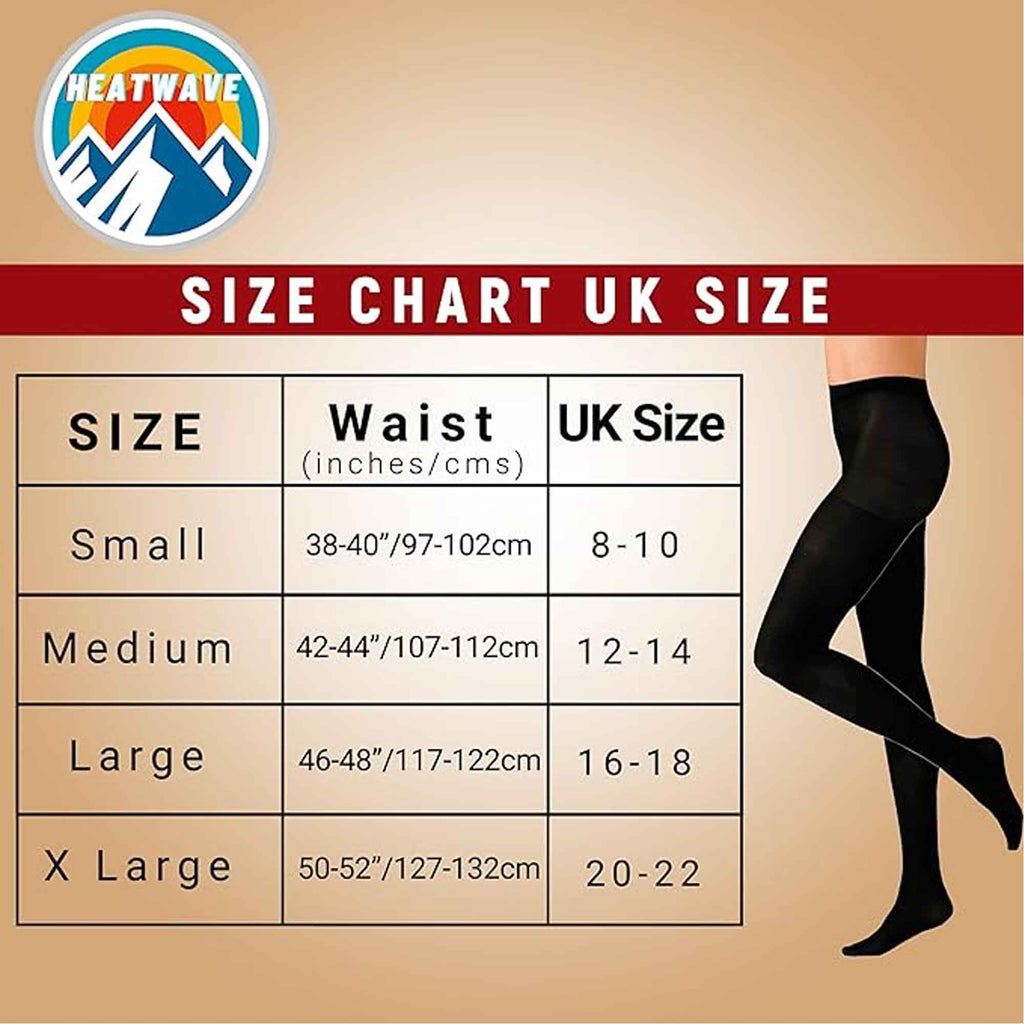 Heatwave Thermalwear Womens Thermal Tights Pack Of 3 Black 140 Denier Winter Warmth