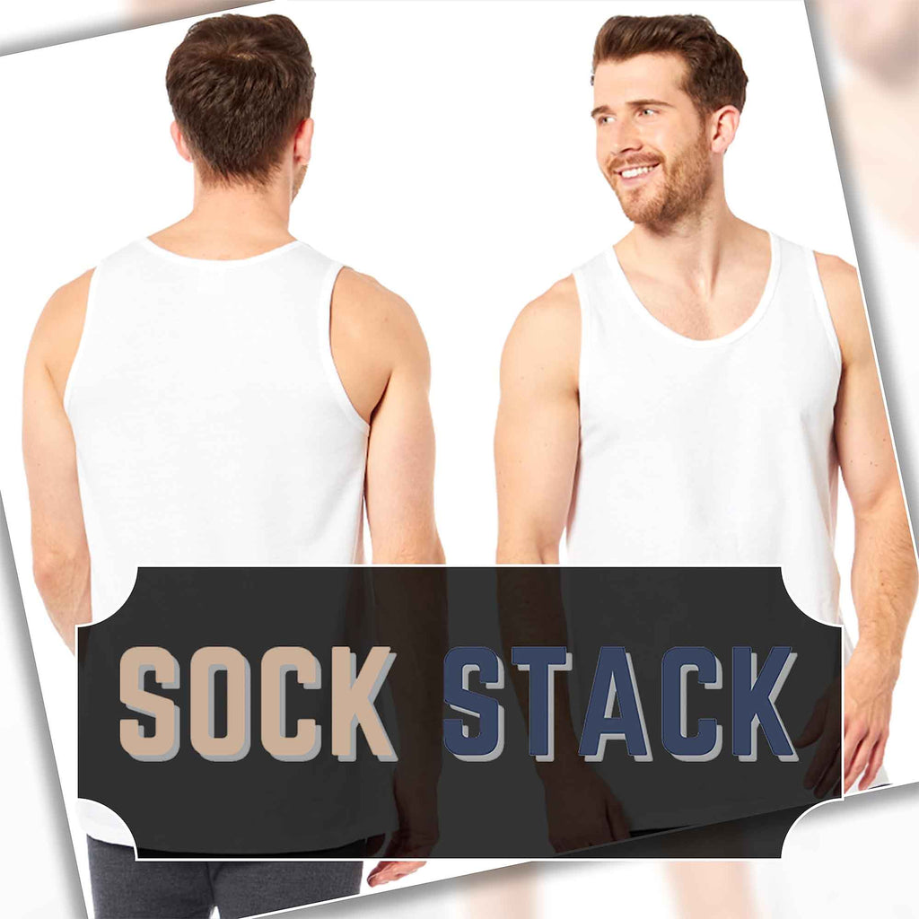 Sock Stack Pack Of 6 Mens Cotton Blend Gym Muscle Vests Fitted Lightweight Breathable