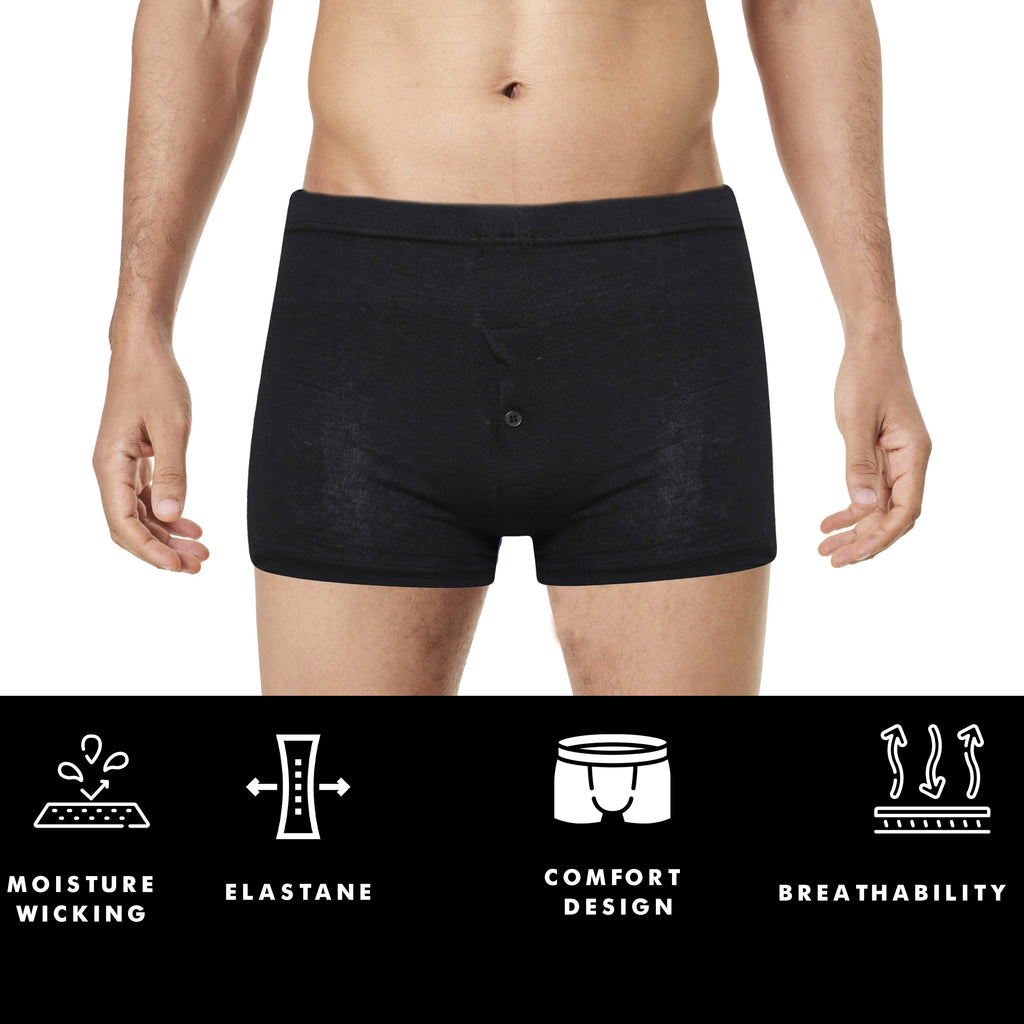 Sock Stack Mens Jersey Boxer Shorts Cotton Rich Button Fly Pack Of 6 Everyday Comfort