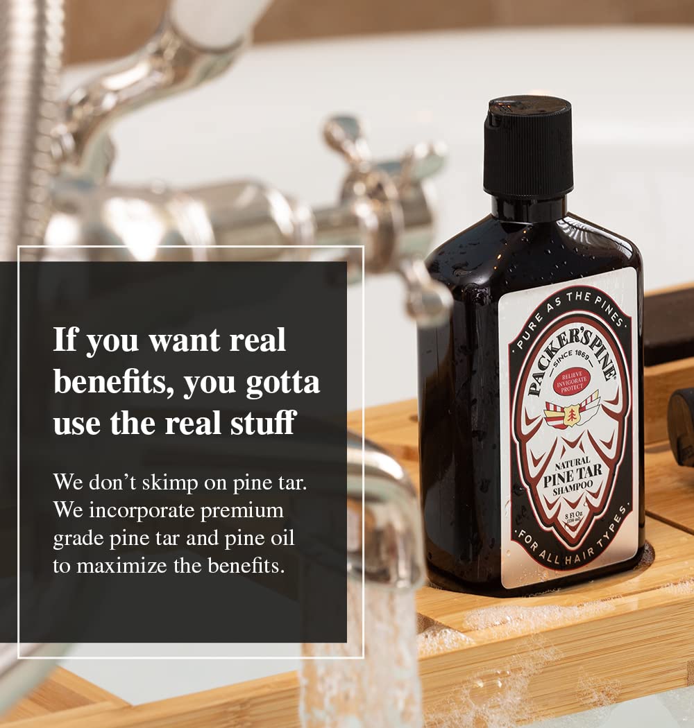 Packer's Pine Tar Hair Care Bundle – Men's Shampoo & Conditioner | Natural Pine Tar & Oils