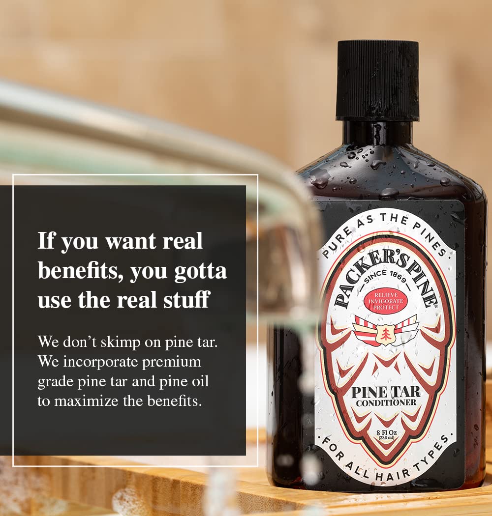 Packer's Pine Tar Hair Care Bundle – Men's Shampoo & Conditioner | Natural Pine Tar & Oils