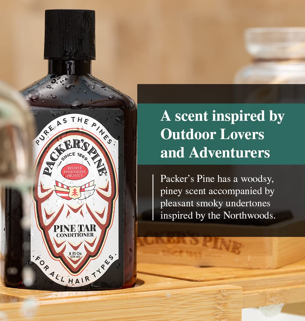 Packer's Pine Tar Hair Care Bundle – Men's Shampoo & Conditioner | Natural Pine Tar & Oils