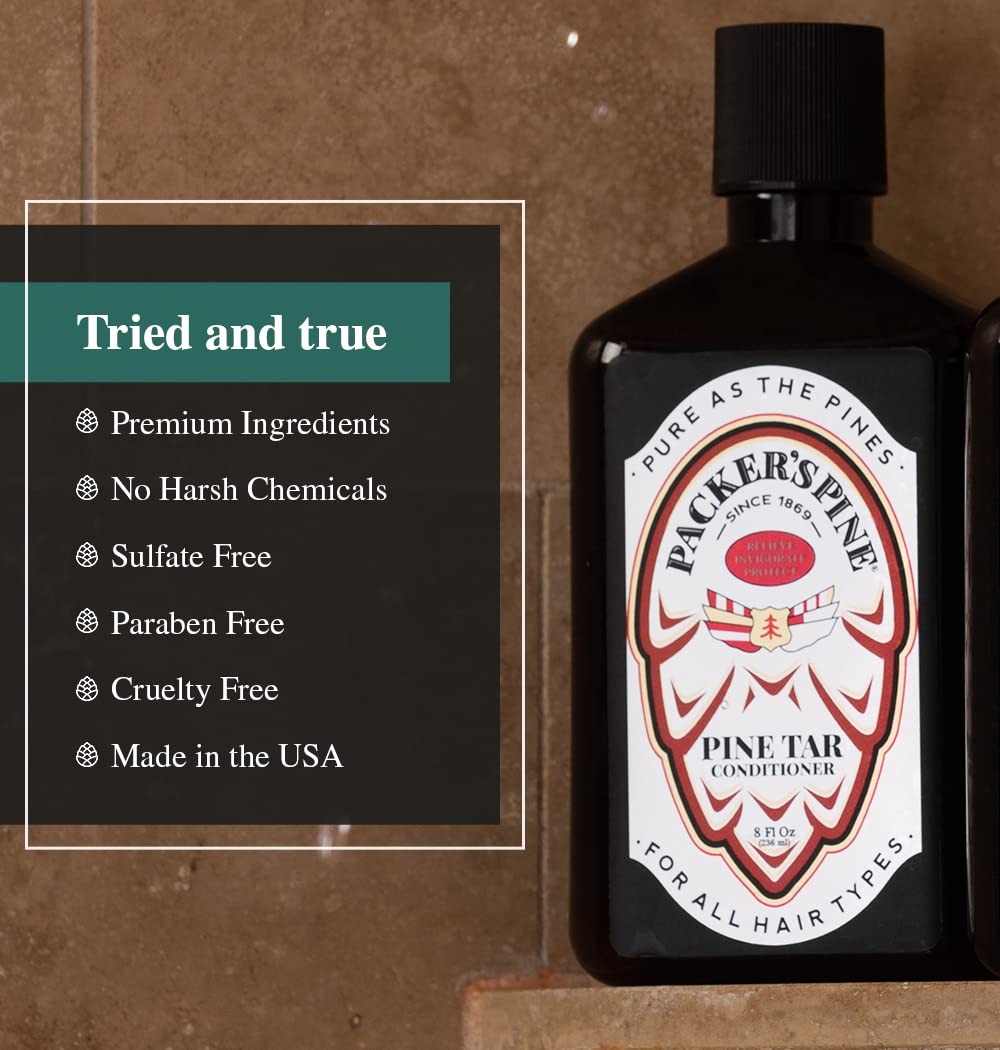 Packer's Pine Tar Hair Care Bundle – Men's Shampoo & Conditioner | Natural Pine Tar & Oils