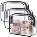 PACKISM TSA-Approved Clear Toiletry Bag 3-Pack – Medium Quart Size, 7.5 x 2.2 x 5.5 in
