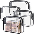 PACKISM TSA Approved Clear Toiletry Bag 4 Medium – Quart Size Carry-On, Reinforced Seams, Black