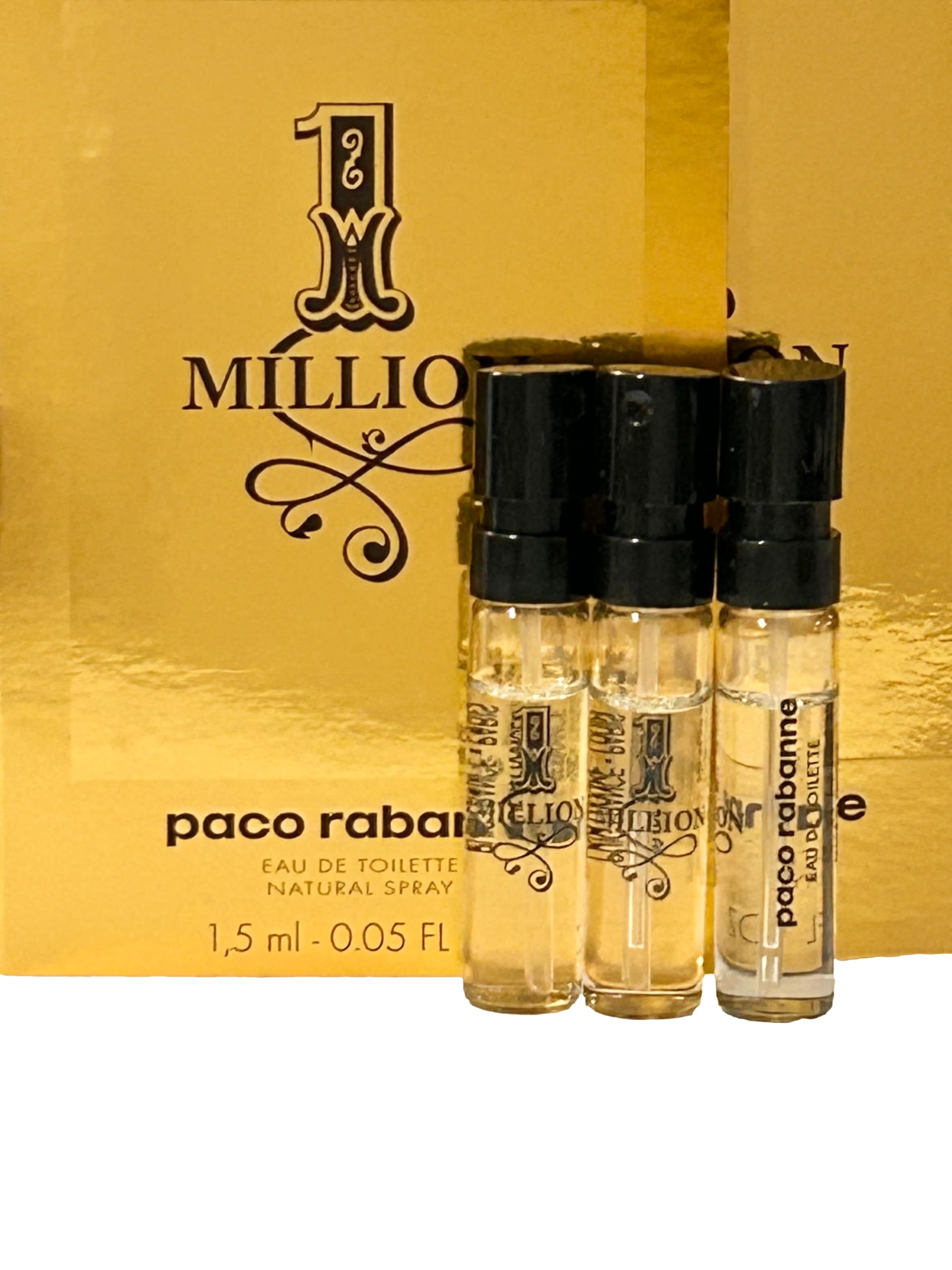 Paco Rabanne 1 Million EDT Travel Vial Set – 3 x 1.5 ml Mini Sprays