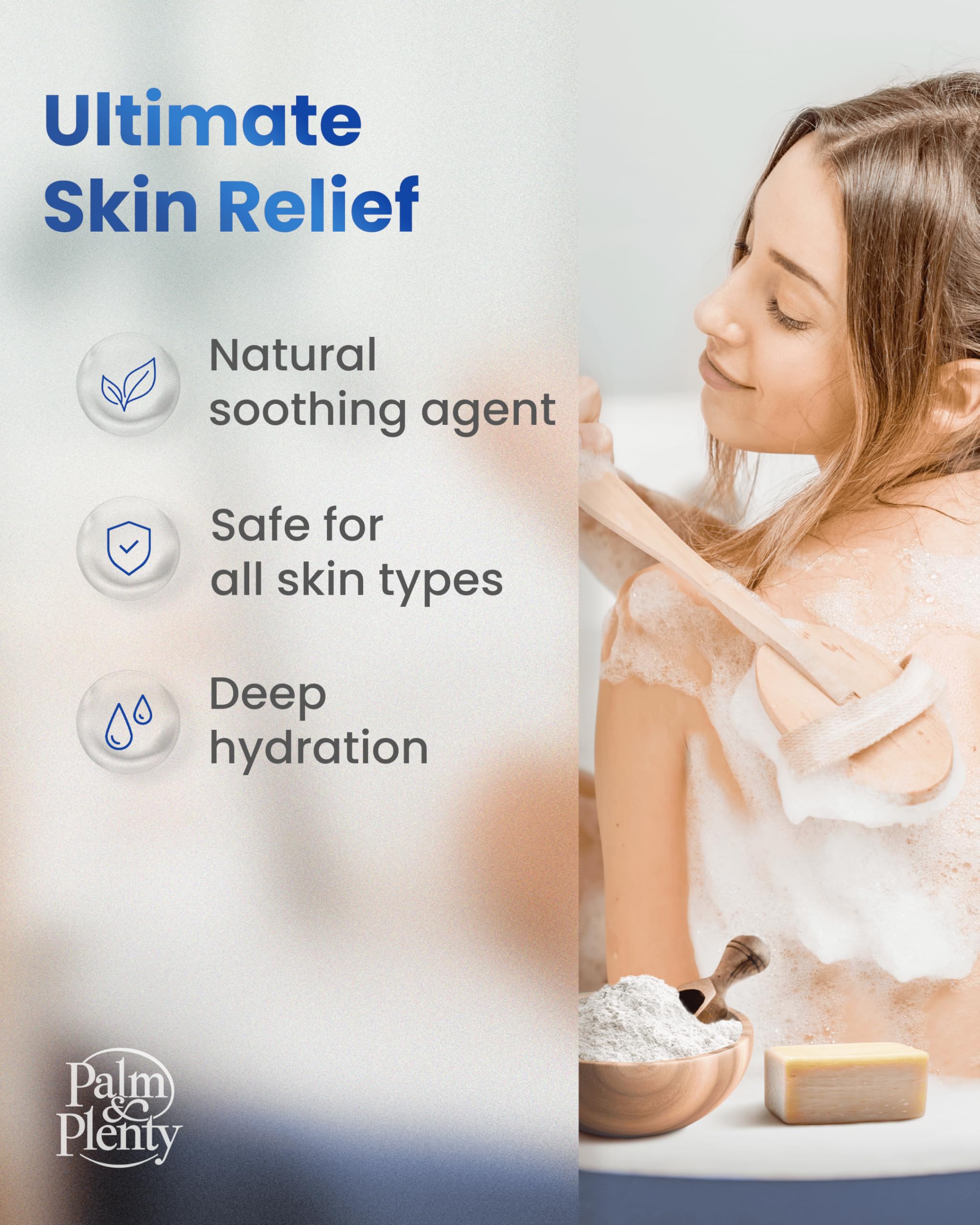 Palm and Plenty 100% Colloidal Oatmeal - Unscented, 16oz | DIY Bath & Skincare