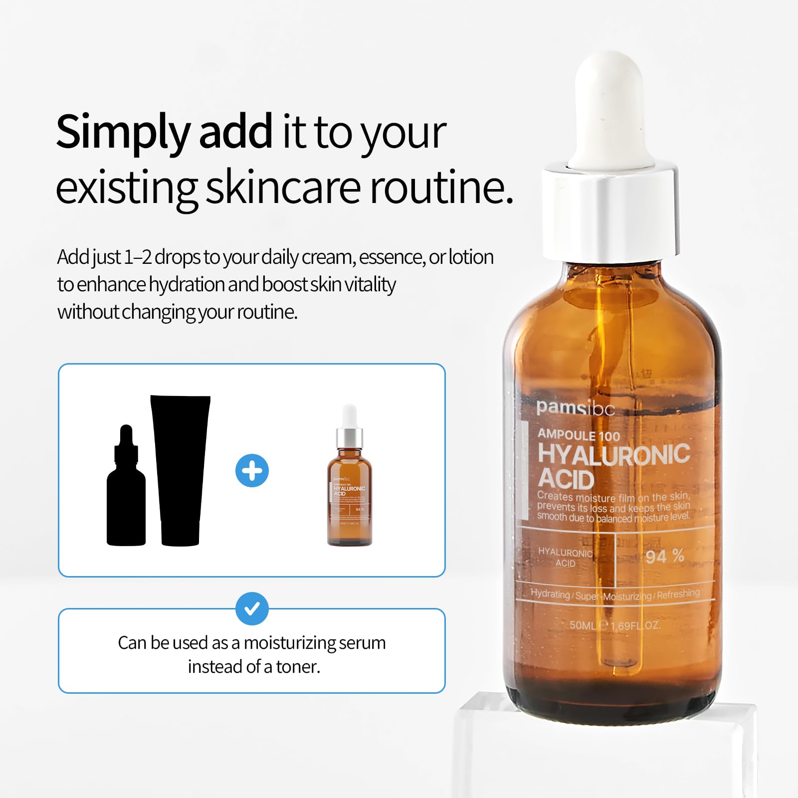 PAMSIBC PAMS IBC Ampoule 94% Hyaluronic Acid – Hydration Serum (50ml)
