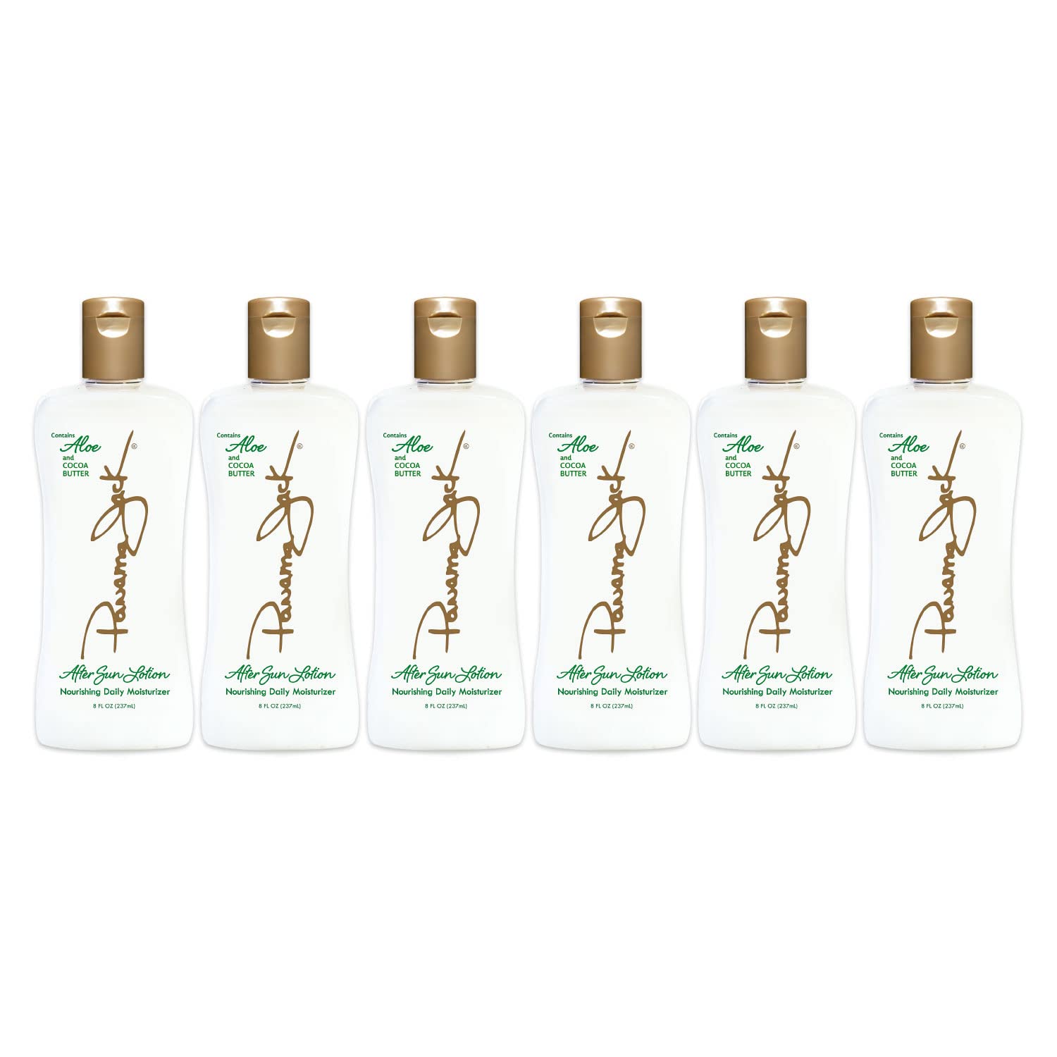 Panama Jack Aloe Moisturizer Lotion - After Sun Daily Skincare with Aloe, Cocoa Butter, Olive & Hemp Seed Oils + Vitamin E (8 FL OZ, Pack of 6)
