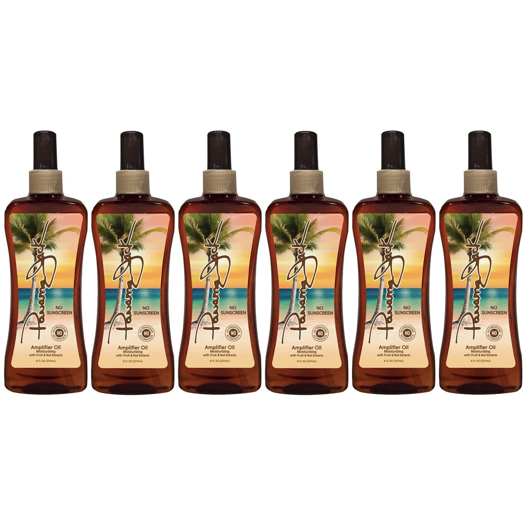 Panama Jack Amplifier Suntan Oil - 0 SPF, Light Exotic Oil Formula, 8 oz (Pack of 6)