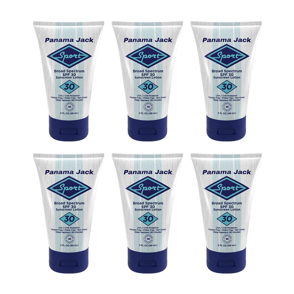 Panama Jack Sport Sunscreen Lotion SPF 30 – Broad Spectrum, Non-Greasy, Reef Friendly (3 fl oz x12)