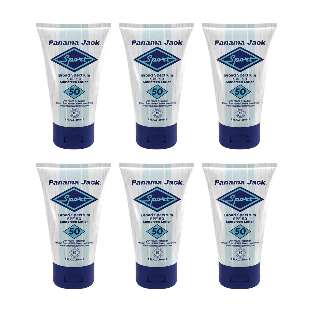 Panama Jack Sport Sunscreen Lotion SPF 50 – Non-Greasy, Water-Resistant (Pack of 12)