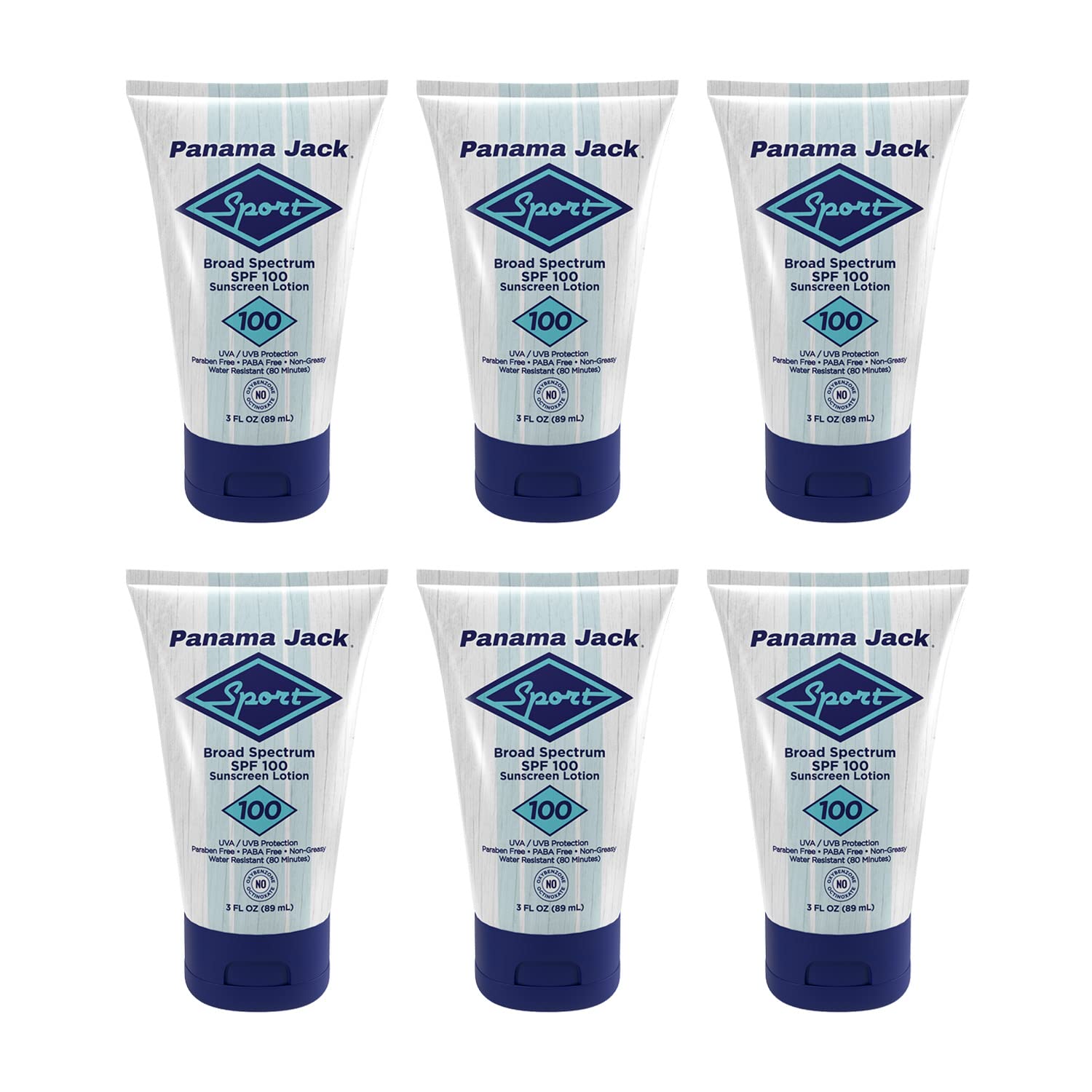Panama Jack Sport Sunscreen Lotion SPF 100 – Broad Spectrum UVA/UVB, Non-Greasy, Cruelty-Free, 3 FL OZ (Pack of 2)