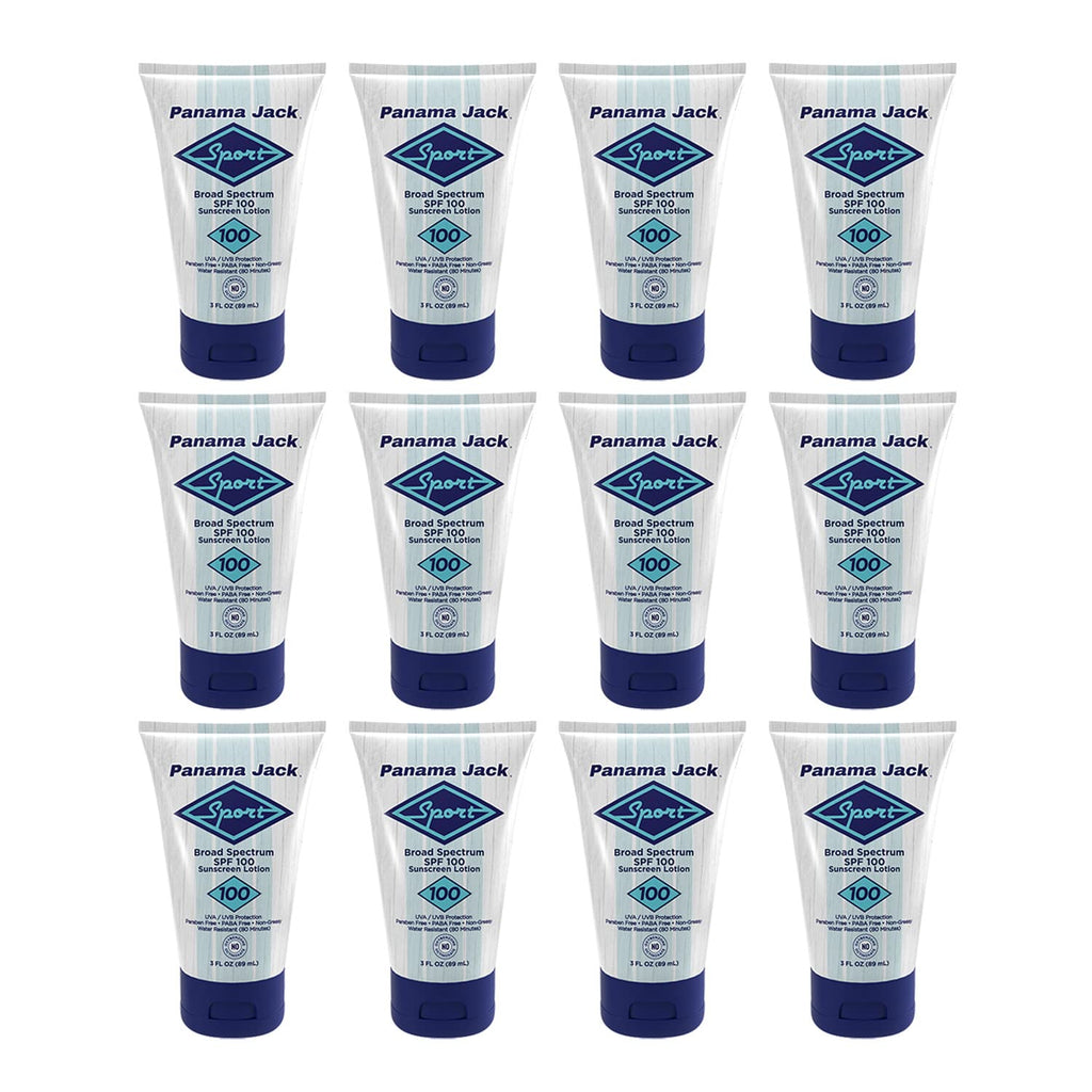 Panama Jack Sport Sunscreen Lotion SPF 100 – Broad Spectrum UVA/UVB, Non-Greasy, Cruelty-Free, 3 FL OZ (Pack of 2)