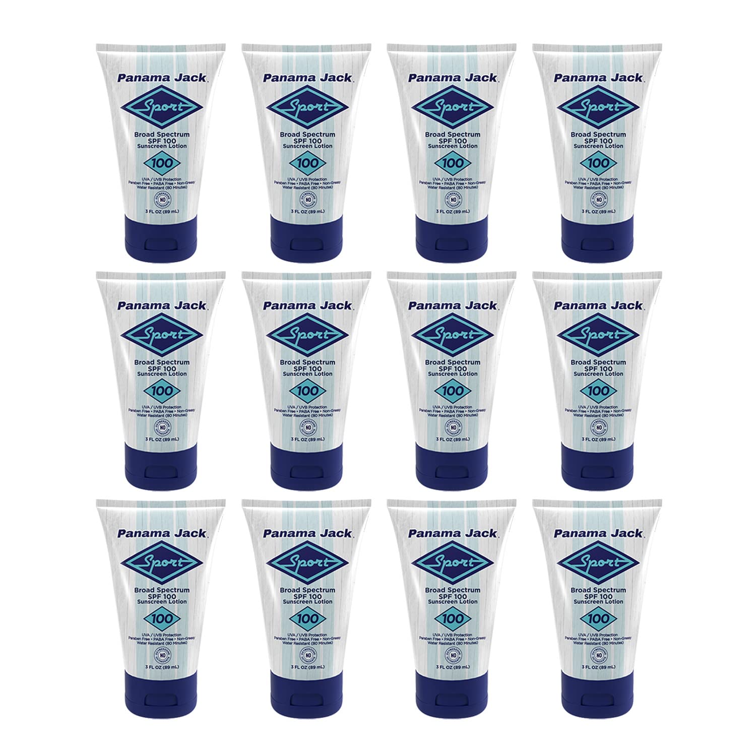 Panama Jack Sport Sunscreen Lotion SPF 100 – Broad Spectrum UVA/UVB, Non-Greasy, Cruelty-Free, 3 FL OZ (Pack of 2)
