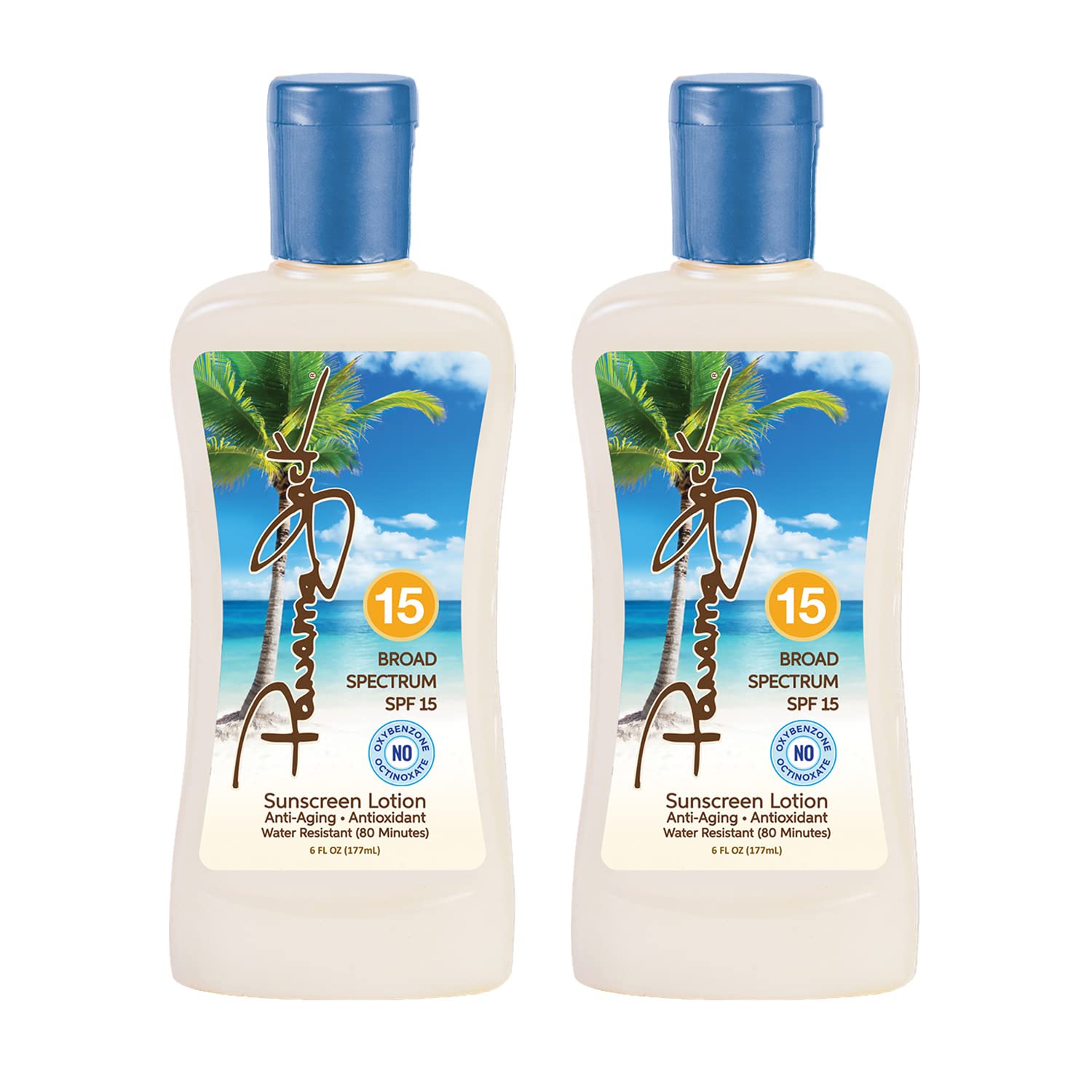 Panama Jack Sunscreen Suntan Lotion SPF 15 – Broad Spectrum UVA/UVB, Cruelty-Free, Gluten & Paraben Free, 6 FL OZ (Pack of 6)