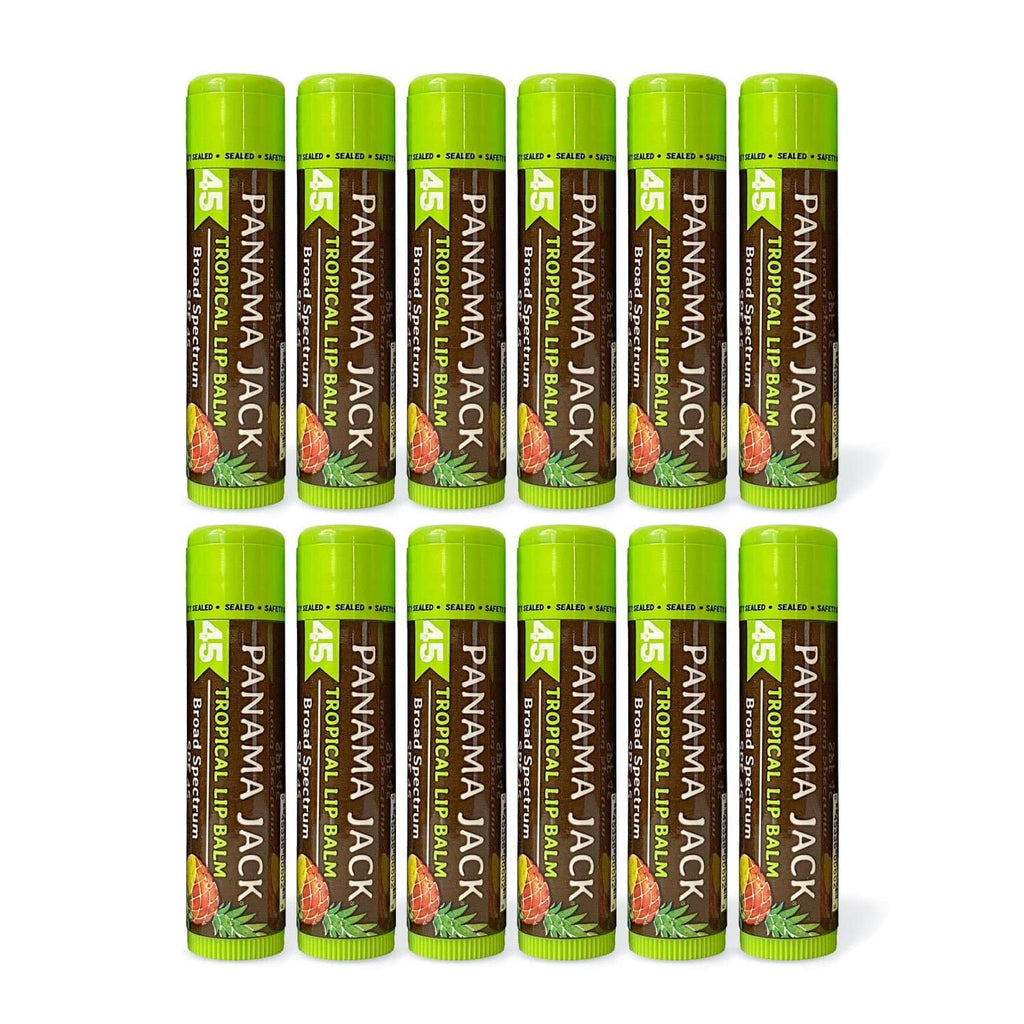 Panama Jack Sunscreen Lip Balm SPF 45 — Broad Spectrum Lip Protection (12-Pack)
