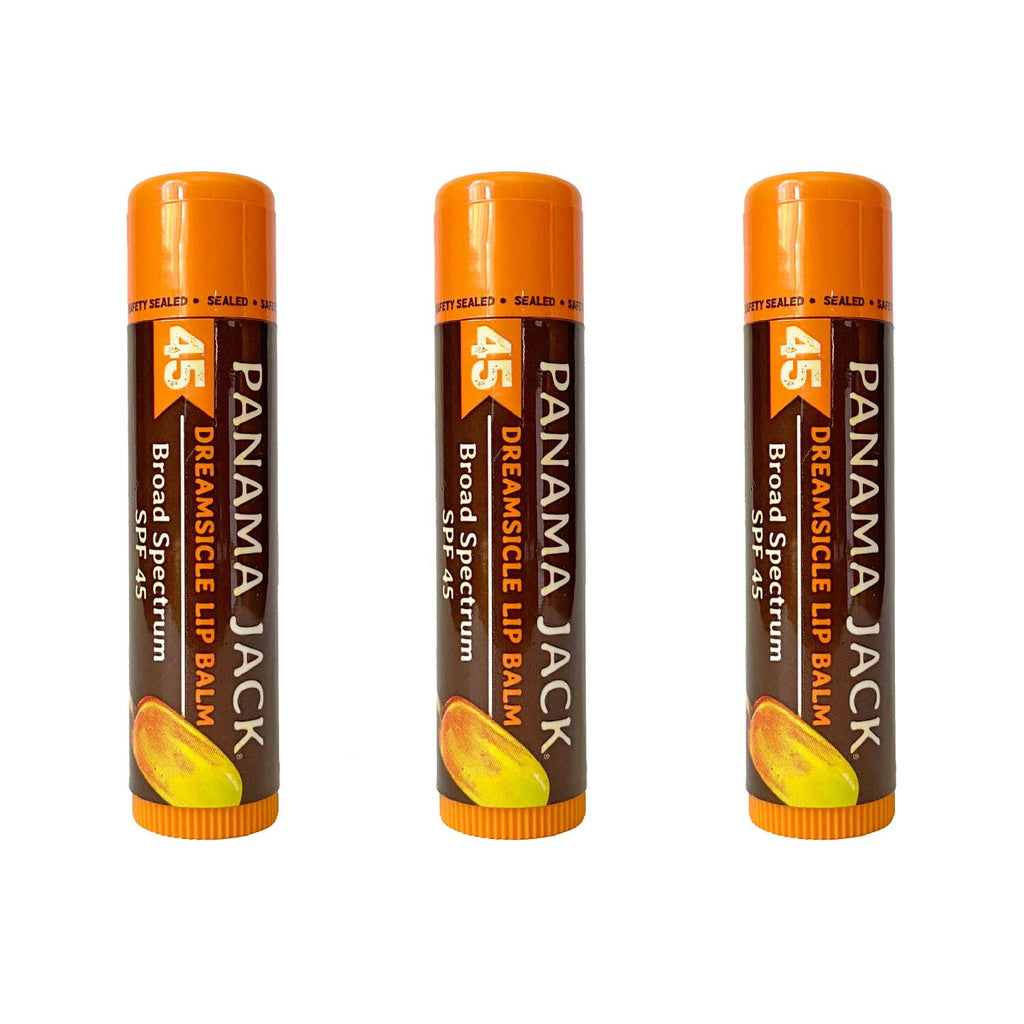 Panama Jack Sunscreen Lip Balm SPF 45 – Dreamsicle, 3-Pack | Broad Spectrum Lip Protection