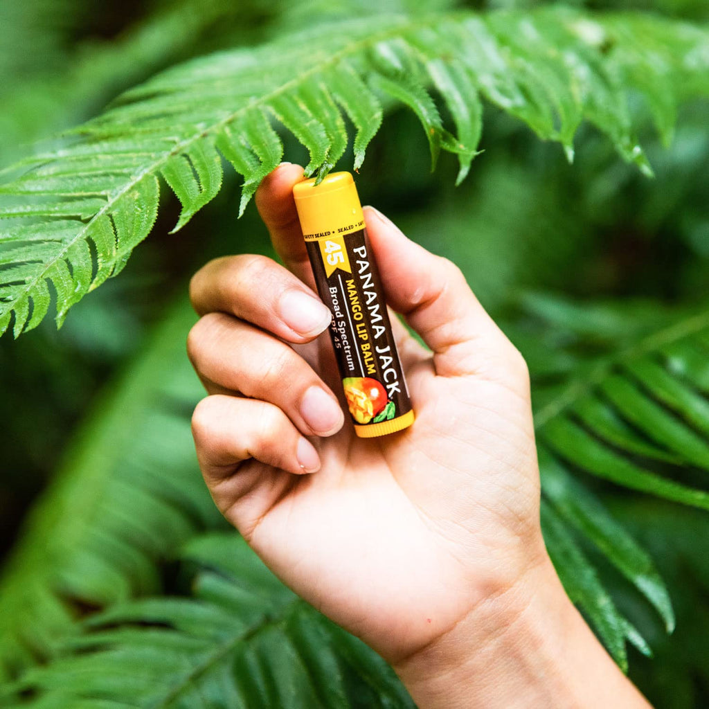 Panama Jack Sunscreen Lip Balm SPF 45 — Flavor Pack (Vanilla, Mango, Dreamsicle, Tropical)