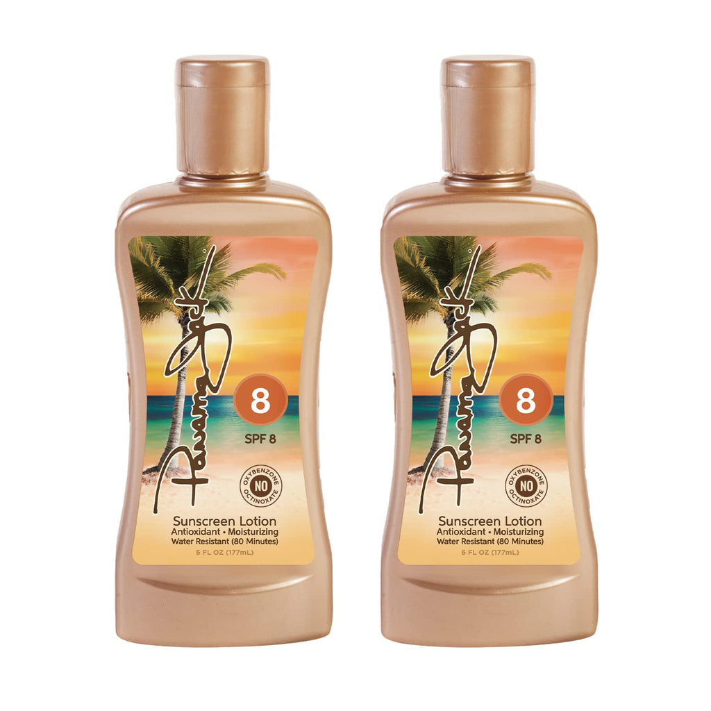 Panama Jack Sunscreen Tanning Lotion SPF 8 – 2 Pack, Reef-Friendly & Cruelty-Free