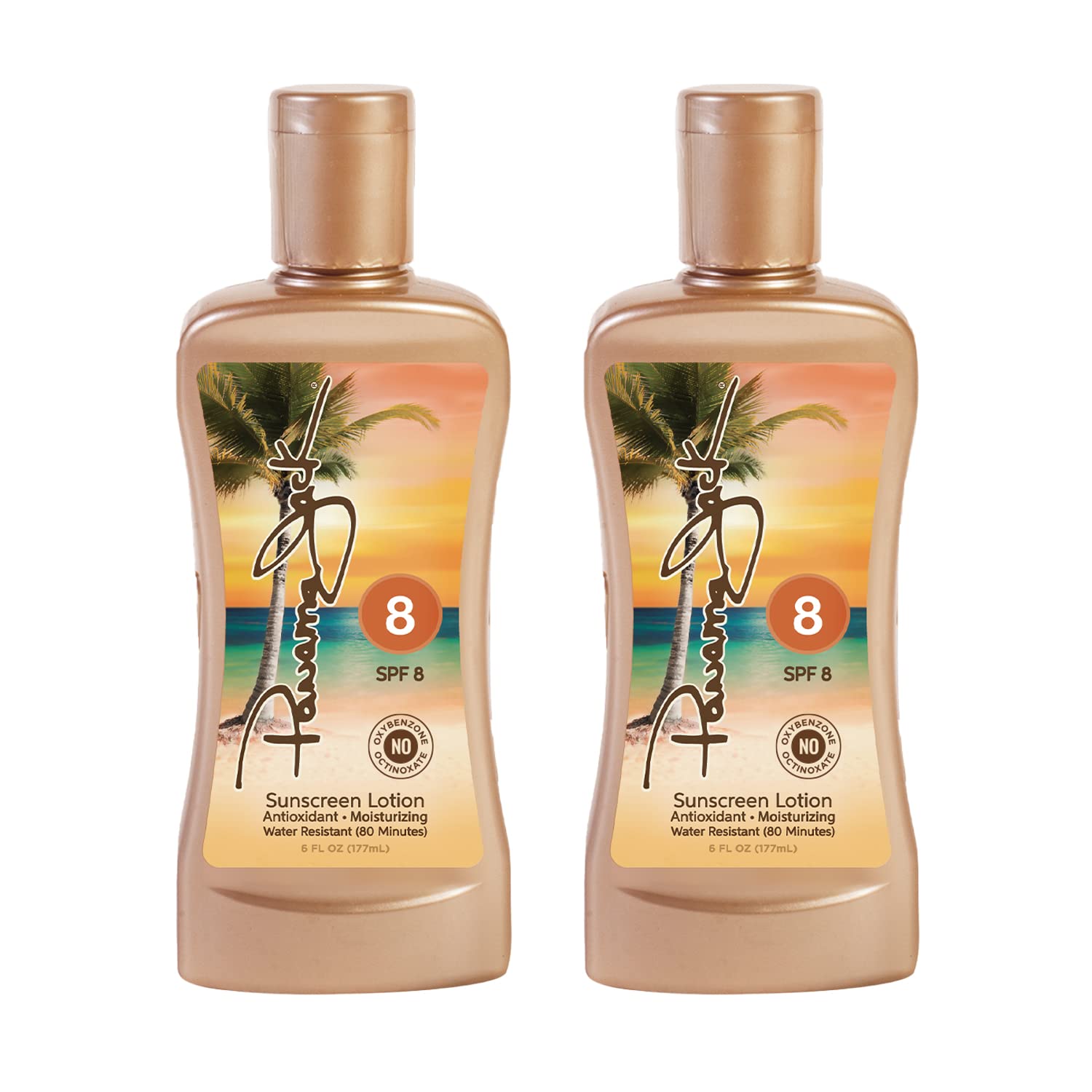 Panama Jack Sunscreen Tanning Lotion SPF 8 – 2 Pack, Reef-Friendly & Cruelty-Free