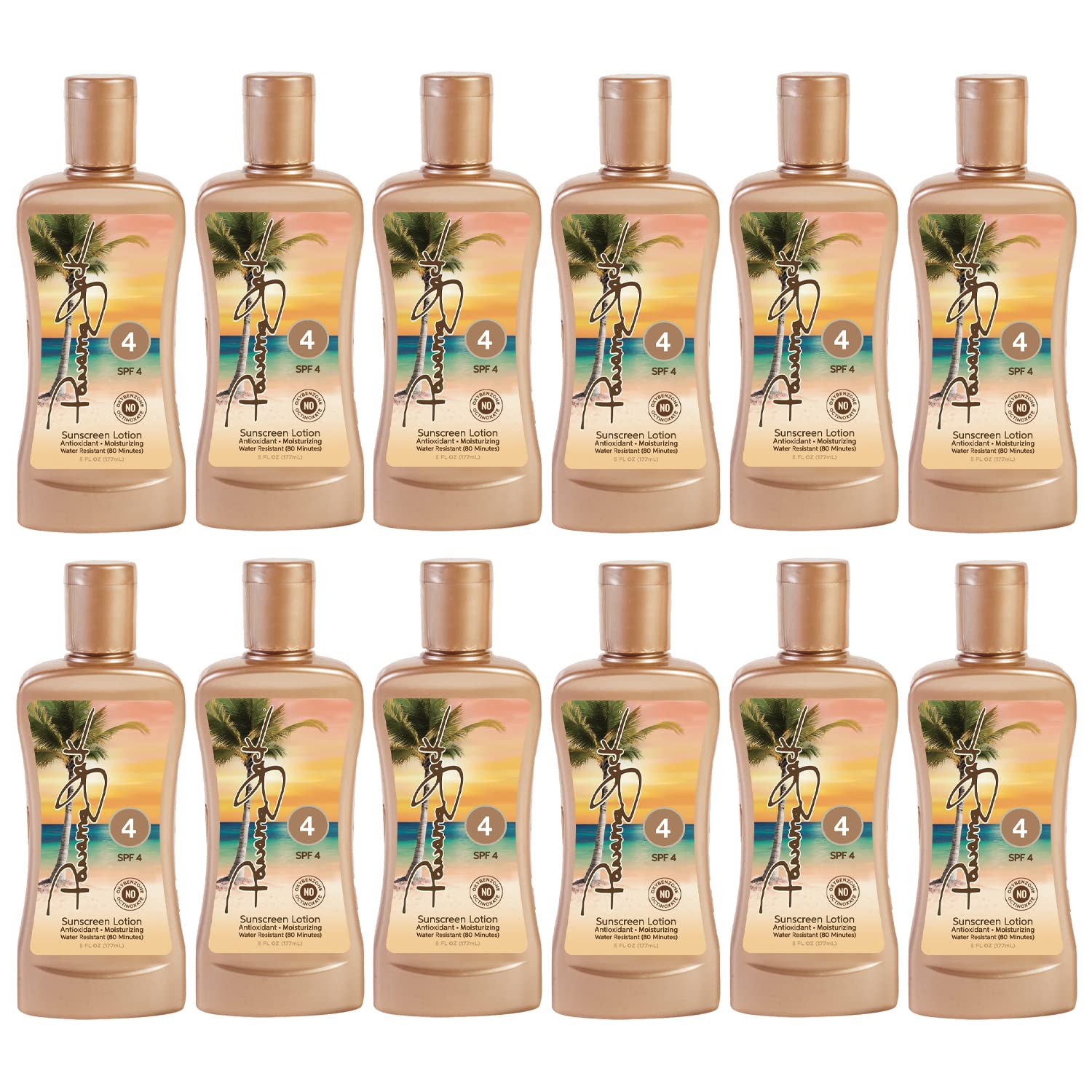 Panama Jack Sunscreen Tanning Lotion SPF 4 – Cruelty-Free, Reef-Friendly, Antioxidant Moisturizing Formula – 6 fl oz Pack of 12