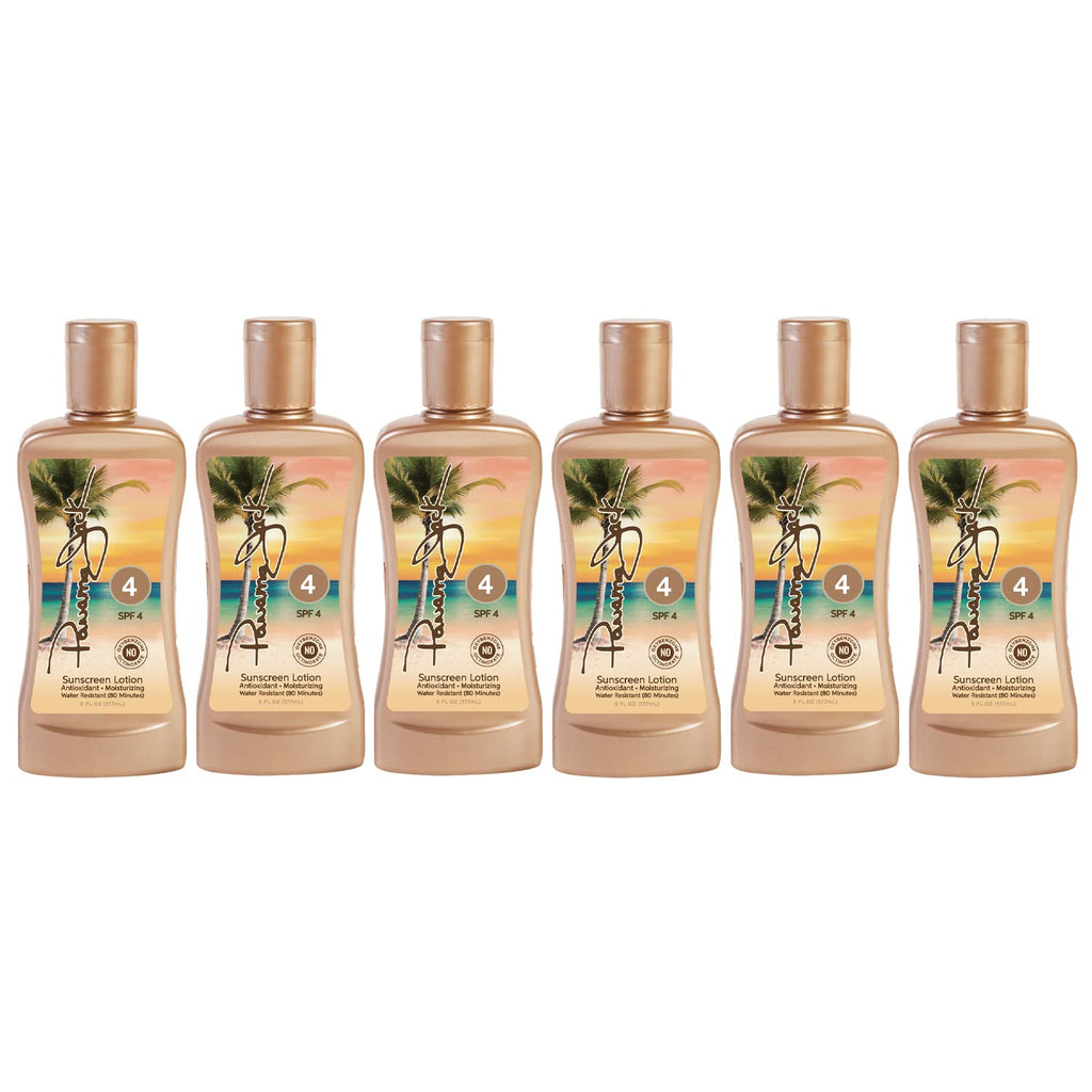 Panama Jack Sunscreen Tanning Lotion SPF 4 – Cruelty-Free, Reef-Friendly, Antioxidant Moisturizing Formula – 6 fl oz Pack of 12