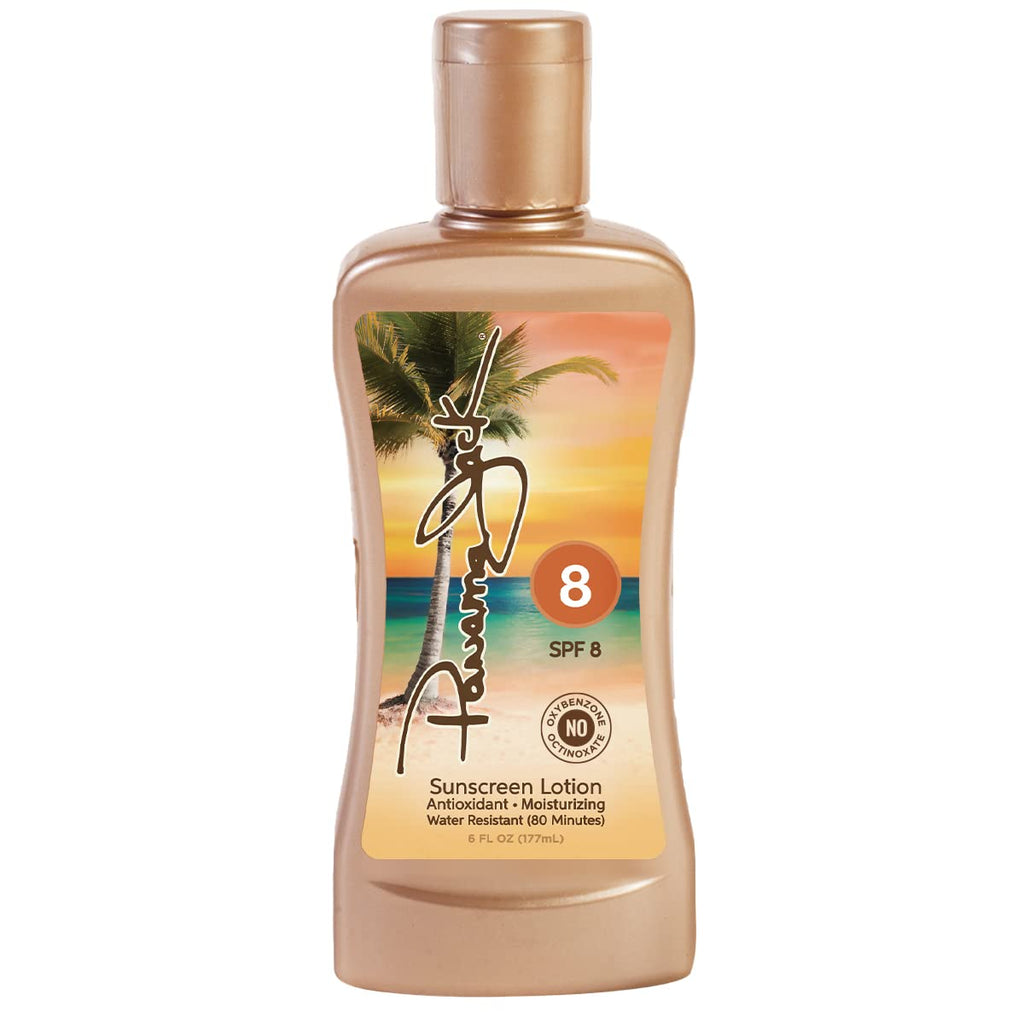 Panama Jack Sunscreen Tanning Lotion SPF 8 – 6 oz Bottles, Pack of 6, Cruelty-Free & Reef-Friendly
