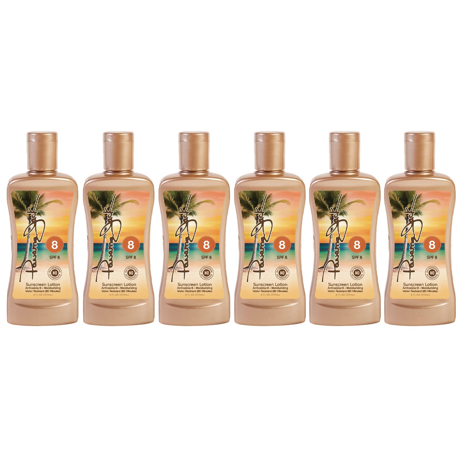 Panama Jack Sunscreen Tanning Lotion SPF 8 – Cruelty-Free, Reef-Friendly, 6 oz (Pack of 12)