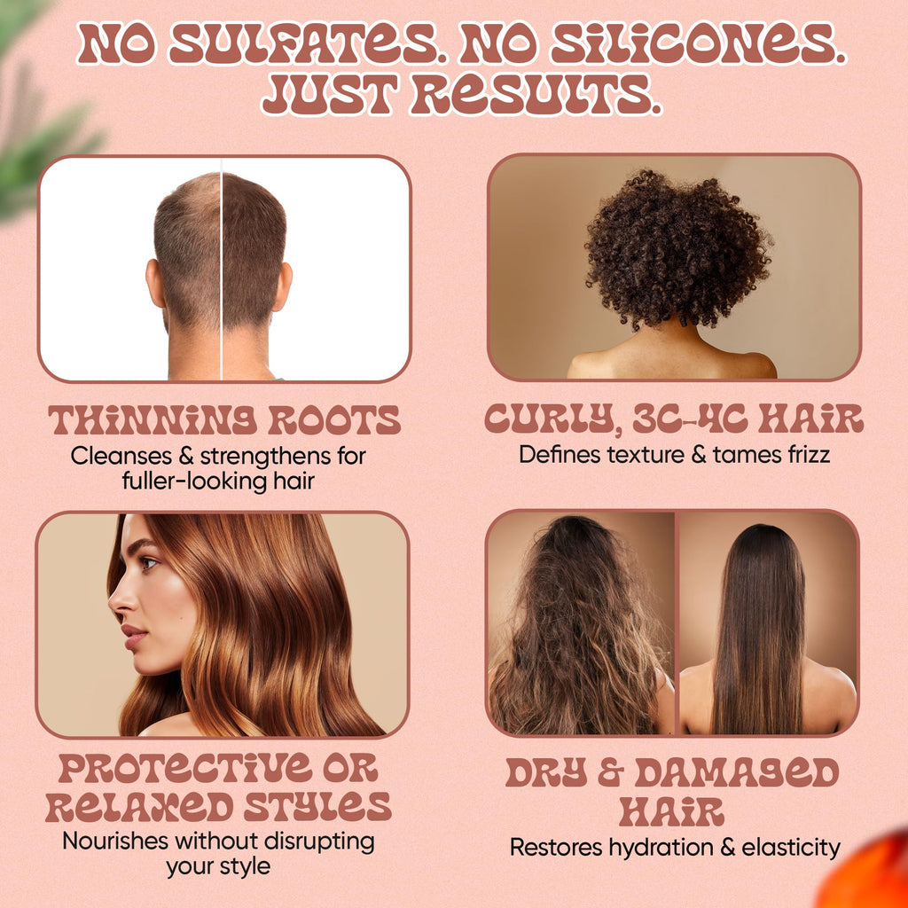 Panda's Promise Batana Oil Shampoo & Conditioner Set – Sulfate-Free Haircare for All Hair Types