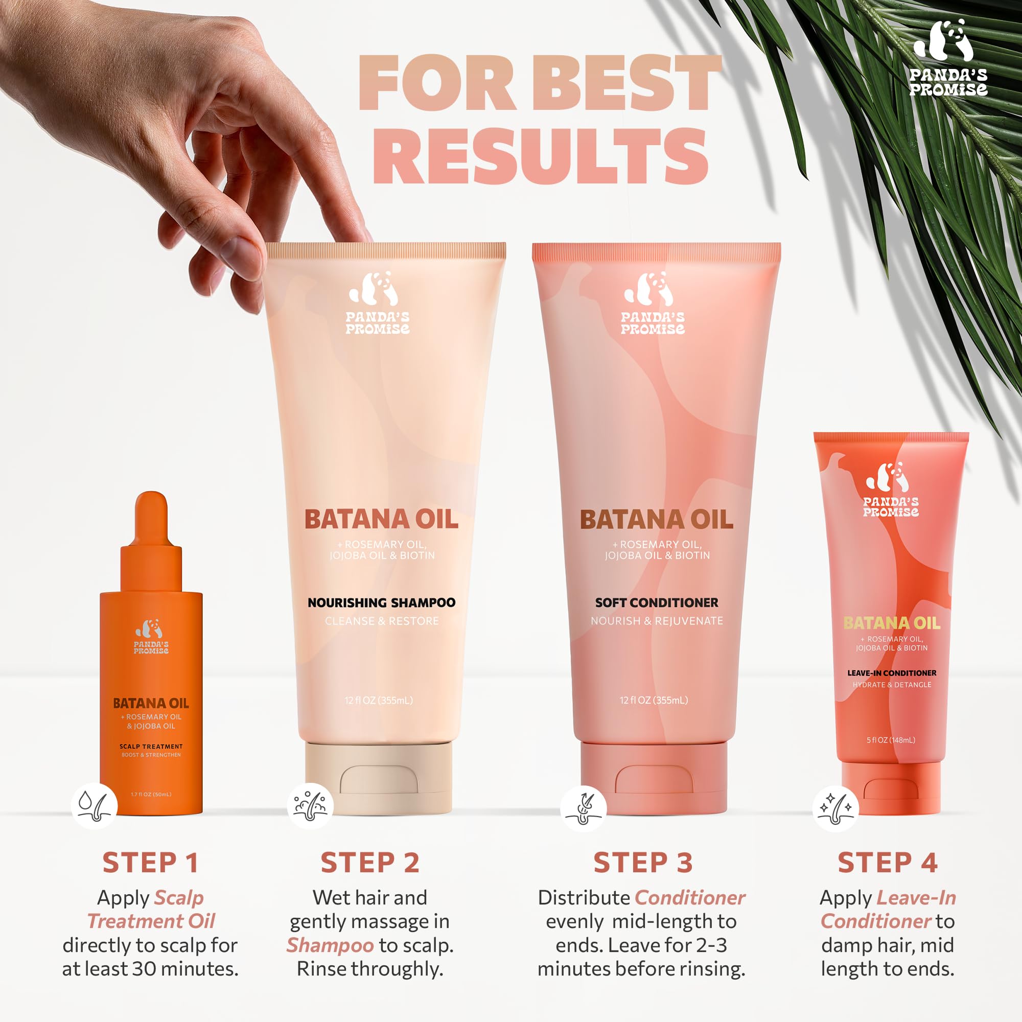 Panda's Promise Batana Oil Shampoo & Conditioner Set – Sulfate-Free Haircare for All Hair Types