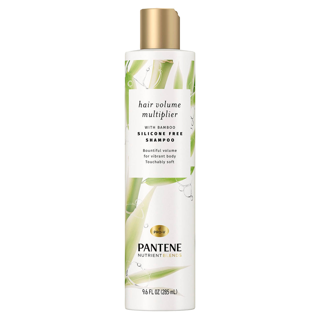 Pantene Volumizing Shampoo with Bamboo – Volume Multiplier for Fine Hair (4 x 9.6 oz)