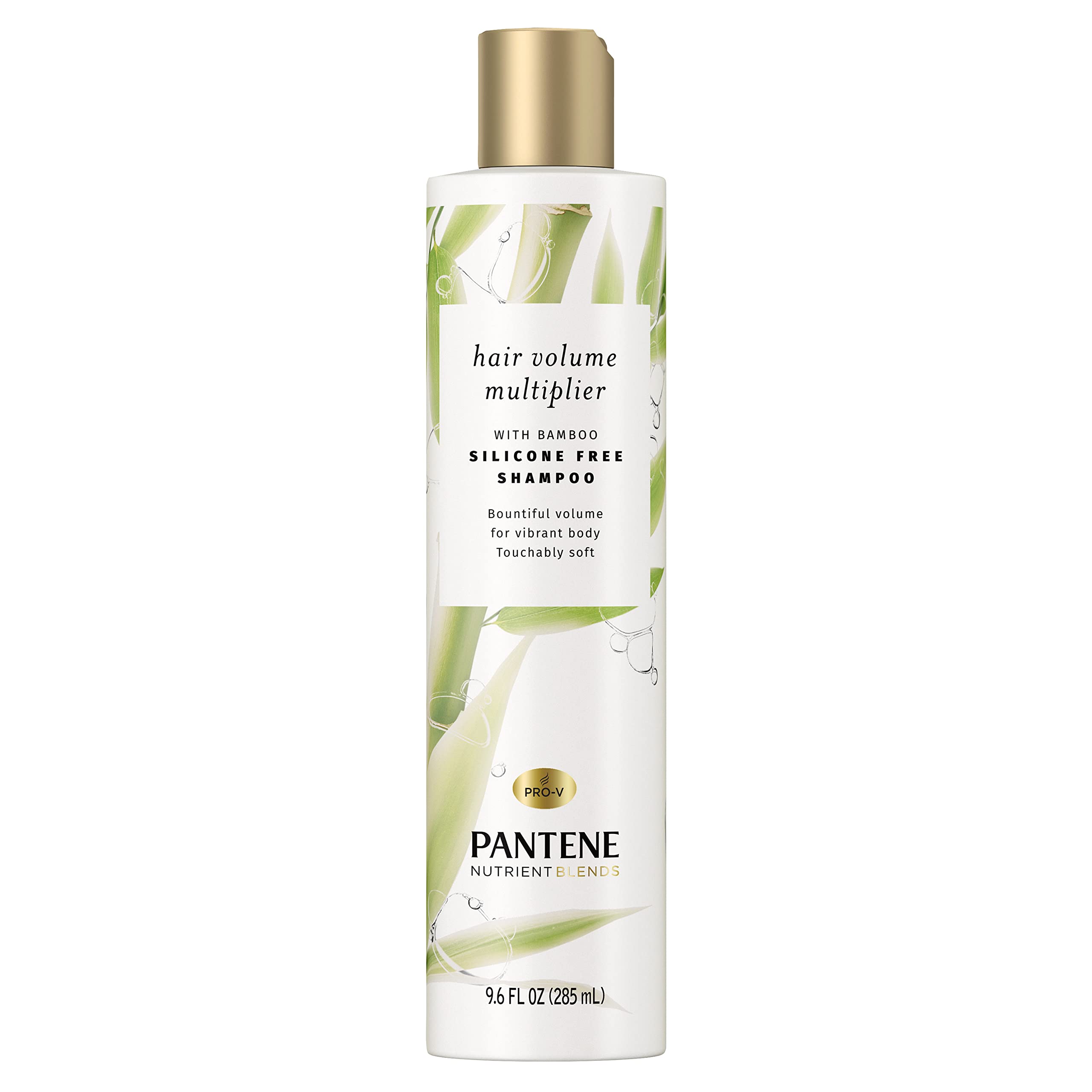 Pantene Volumizing Shampoo with Bamboo – Volume Multiplier for Fine Hair (4 x 9.6 oz)