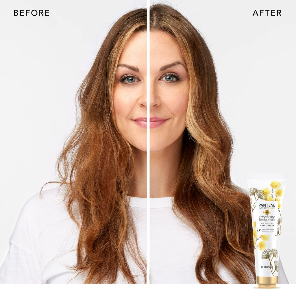 Pantene Sulfate-Free Conditioner with Castor Oil | Strengthening Damage Repair, 8 oz
