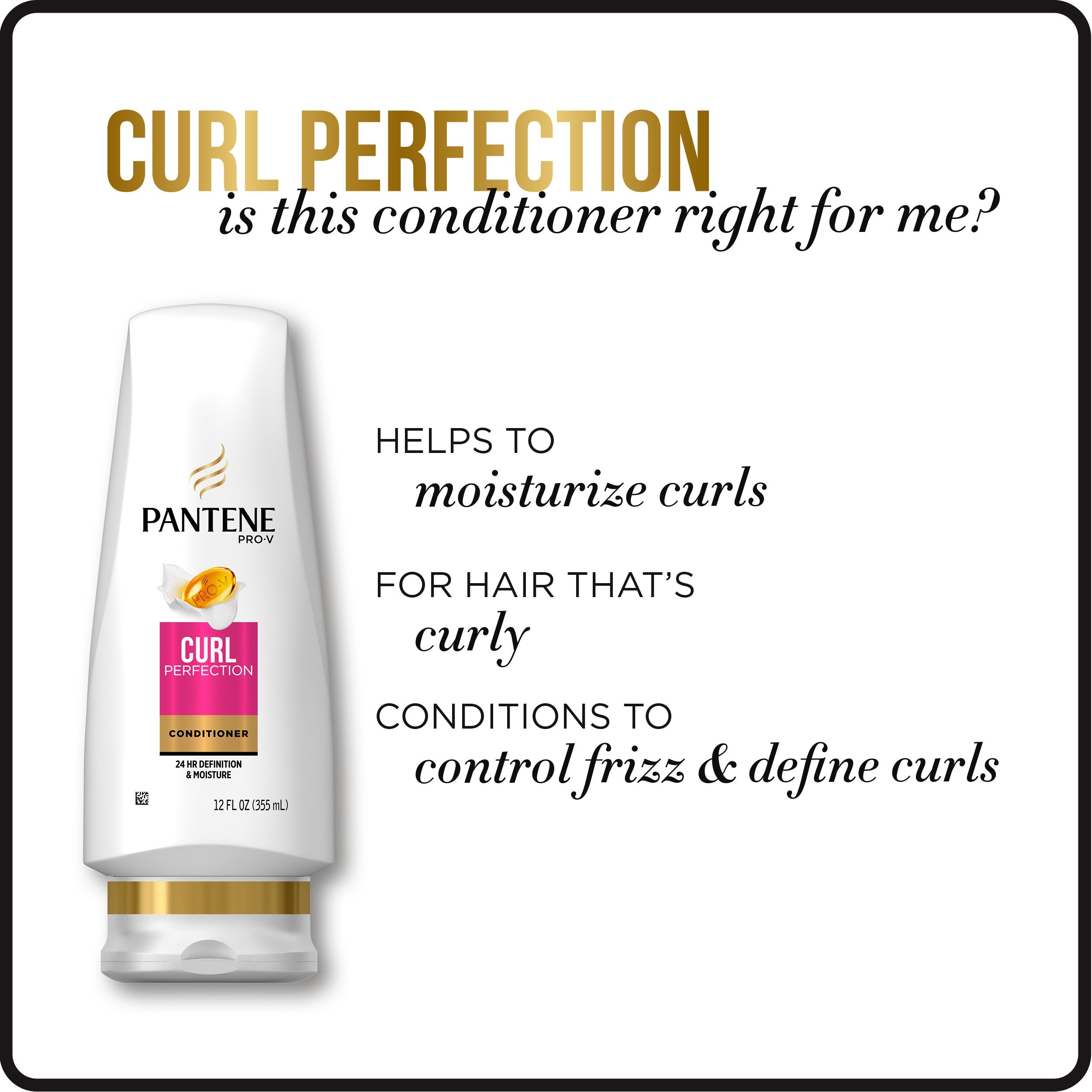 Pantene Pro-V Curl Perfection Conditioner – 17.7 fl oz | Hydration, Definition & Frizz Control