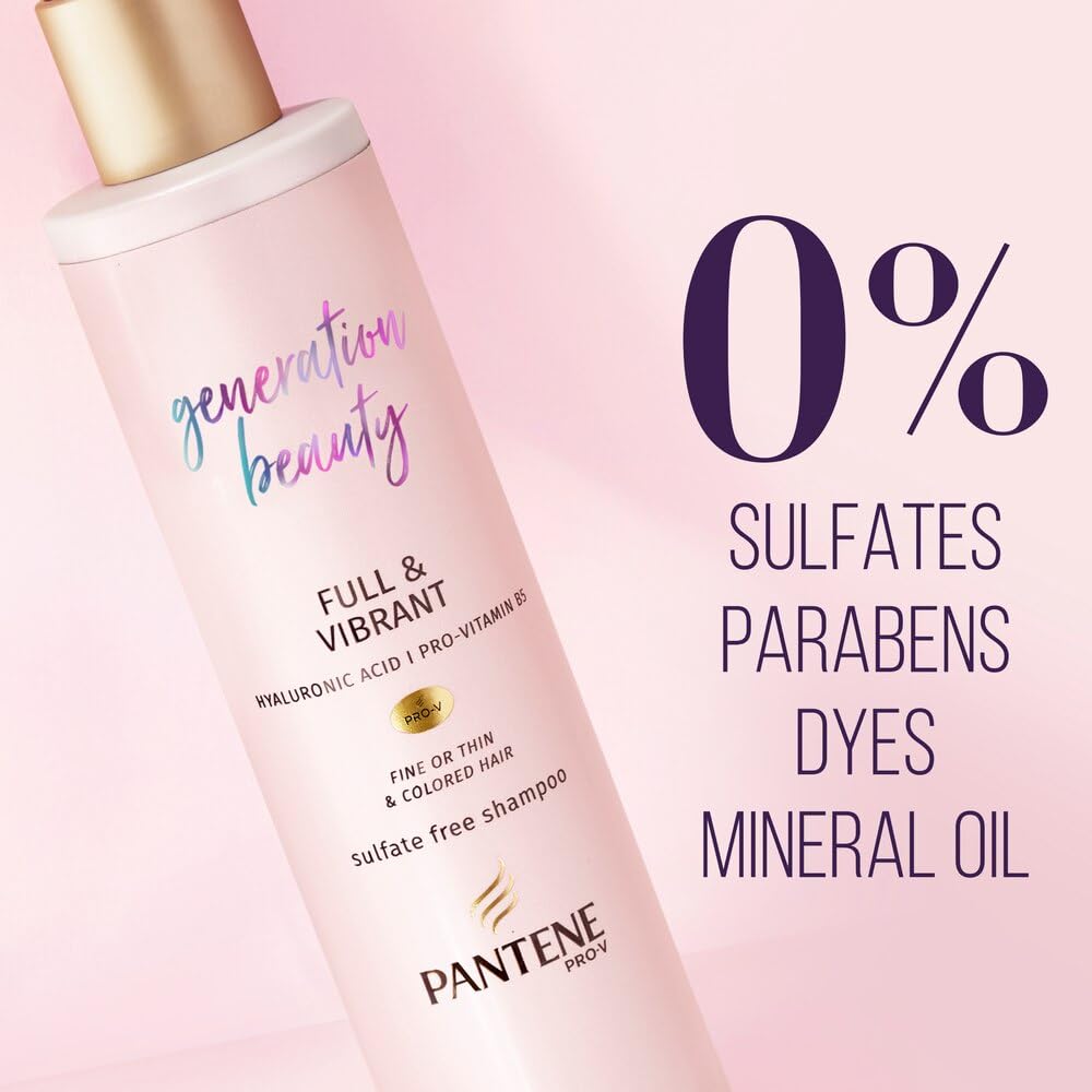 Pantene Generation Beauty Full & Vibrant Shampoo with Hyaluronic Acid – 9.6 Fl Oz