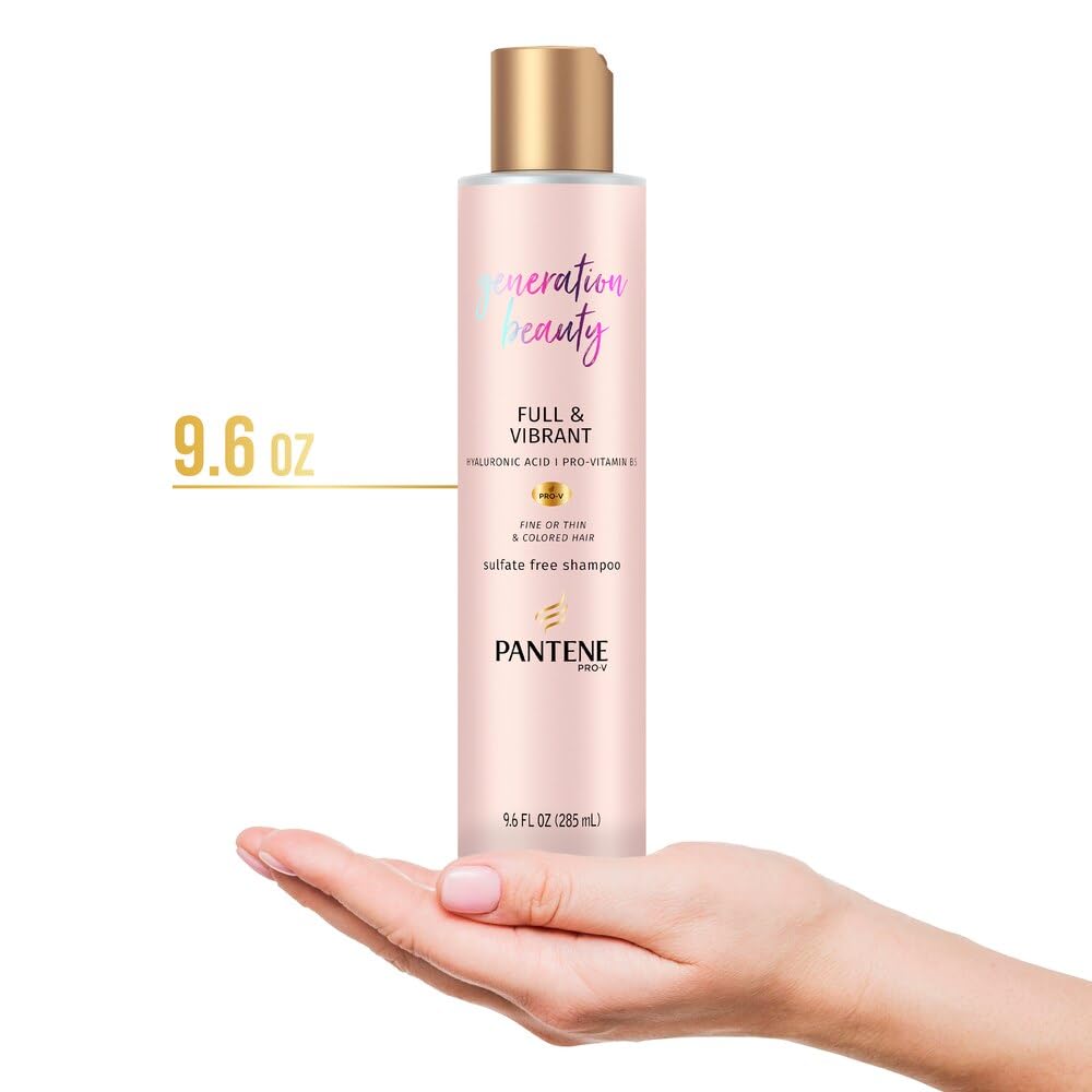 Pantene Generation Beauty Full & Vibrant Shampoo with Hyaluronic Acid – 9.6 Fl Oz