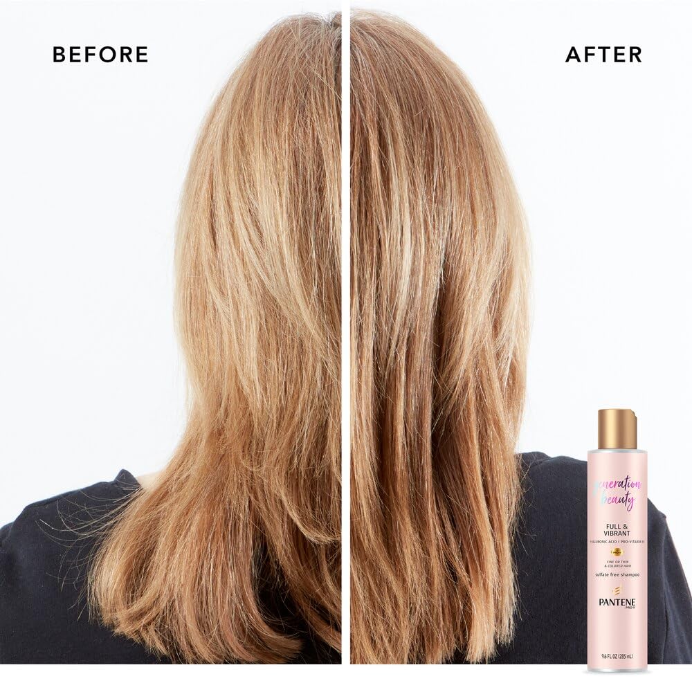 Pantene Generation Beauty Full & Vibrant Shampoo with Hyaluronic Acid – 9.6 Fl Oz