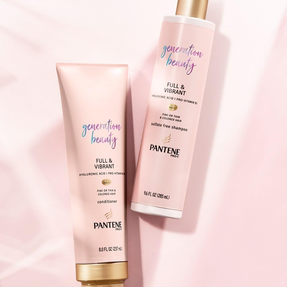 Pantene Generation Beauty Full & Vibrant Shampoo with Hyaluronic Acid – 9.6 Fl Oz
