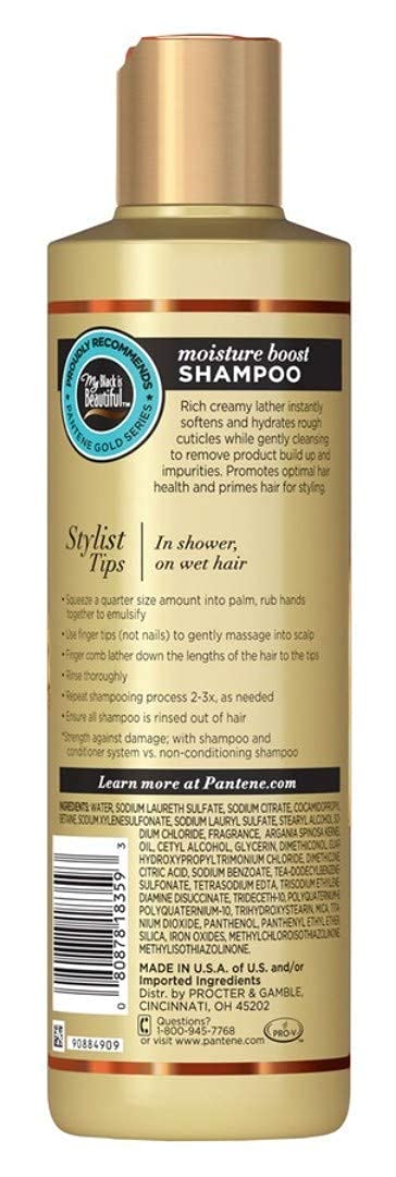 Pantene Gold Series Shampoo Moisture Boost – 9.1 oz Bottle (Pack of 2)